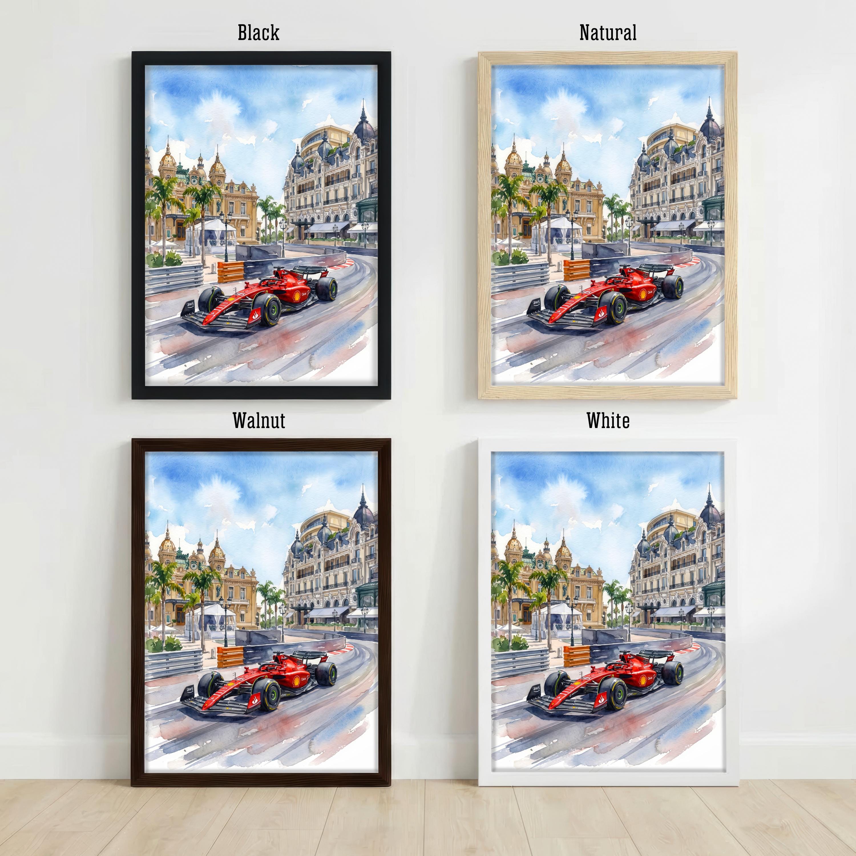 Monaco Watercolor Art Print French Riviera Wall Decor Mediterranean Coastal Landscape Travel Poster European Gift Home Décor