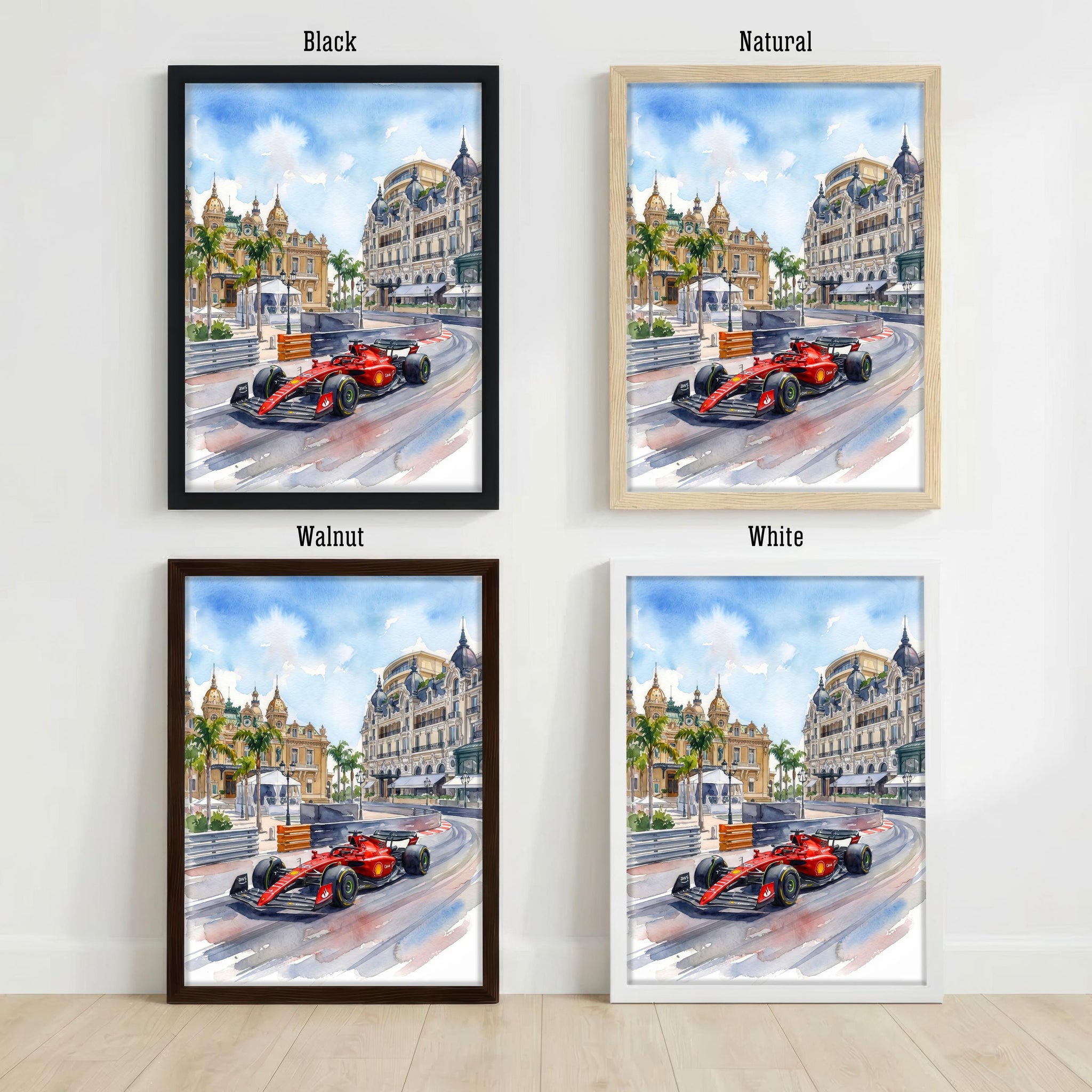 Monaco Watercolor Art Print French Riviera Wall Decor Mediterranean Coastal Landscape Travel Poster European Gift Home Décor
