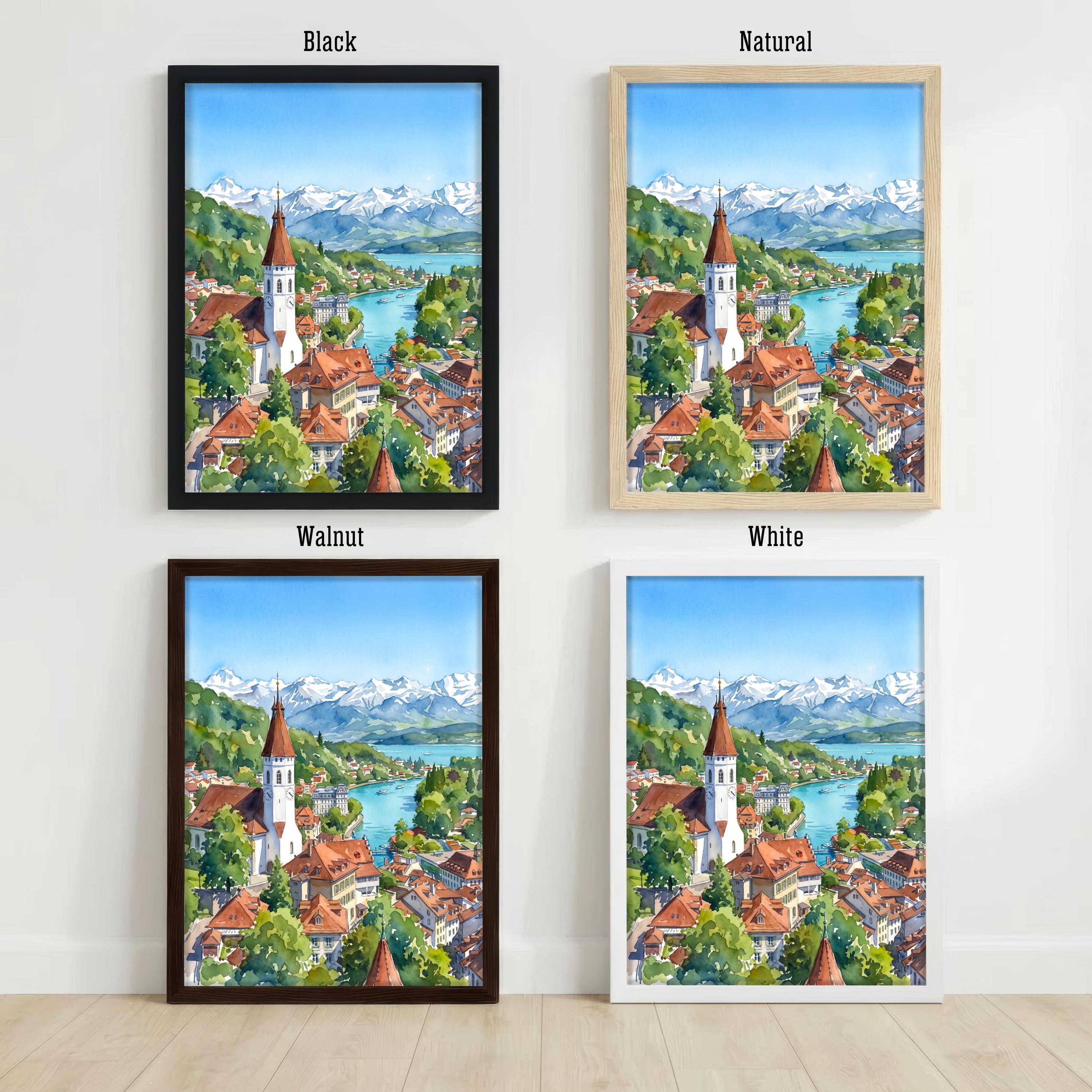 Sauze d'Oulx Italy Watercolor Art Print Italian Alps Ski Resort Wall Decor Mountain Landscape Skiing Gift Travel Poster Home Décor