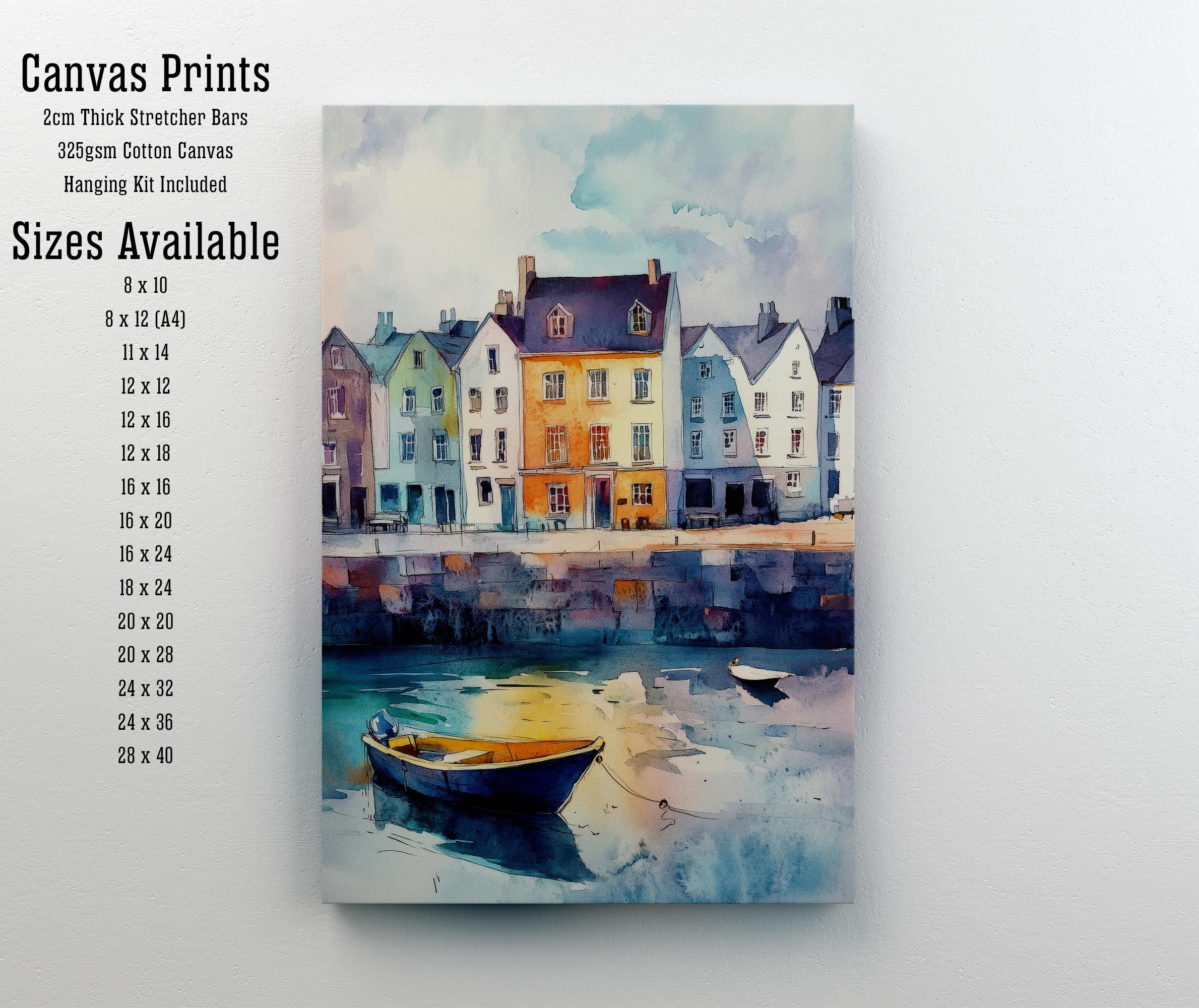 Galway Ireland Watercolor Art Print Irish Coastal City Wall Decor Wild Atlantic Way Travel Poster European Gift Home Décor