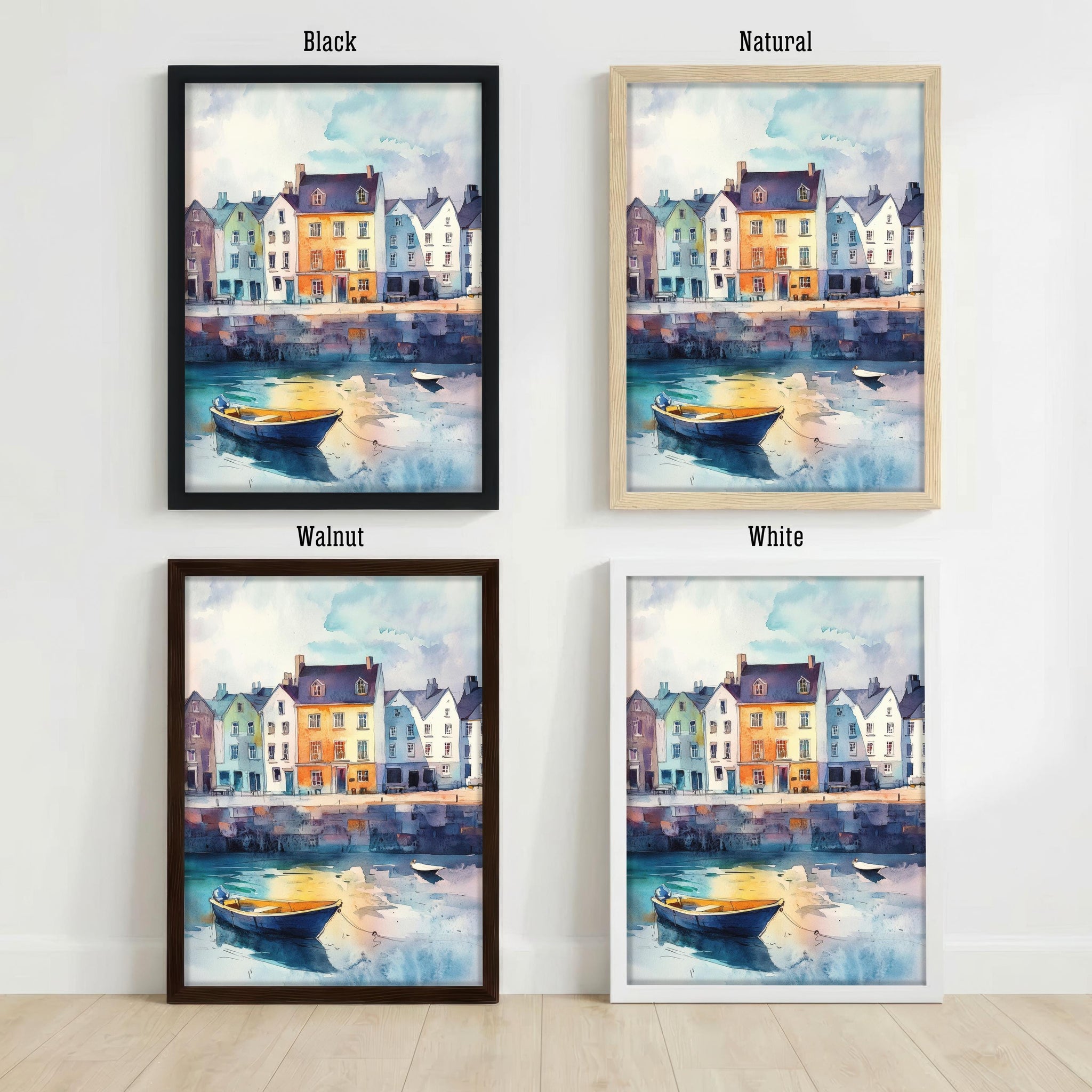 Galway Ireland Watercolor Art Print Irish Coastal City Wall Decor Wild Atlantic Way Travel Poster European Gift Home Décor