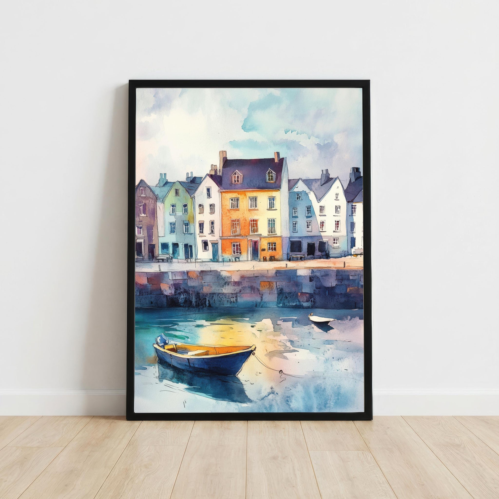 Galway Ireland Watercolor Art Print Irish Coastal City Wall Decor Wild Atlantic Way Travel Poster European Gift Home Décor