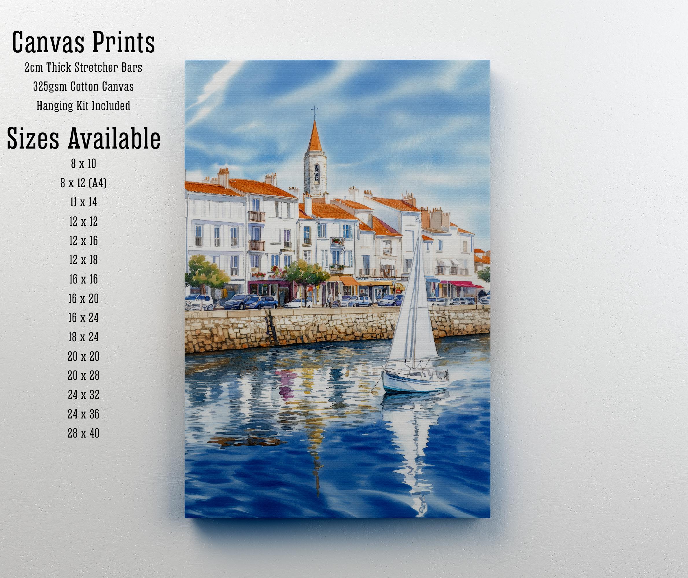 Vendee France Watercolor Art Print French Atlantic Coast Wall Decor Coastal Landscape Travel Poster European Gift Home Décor