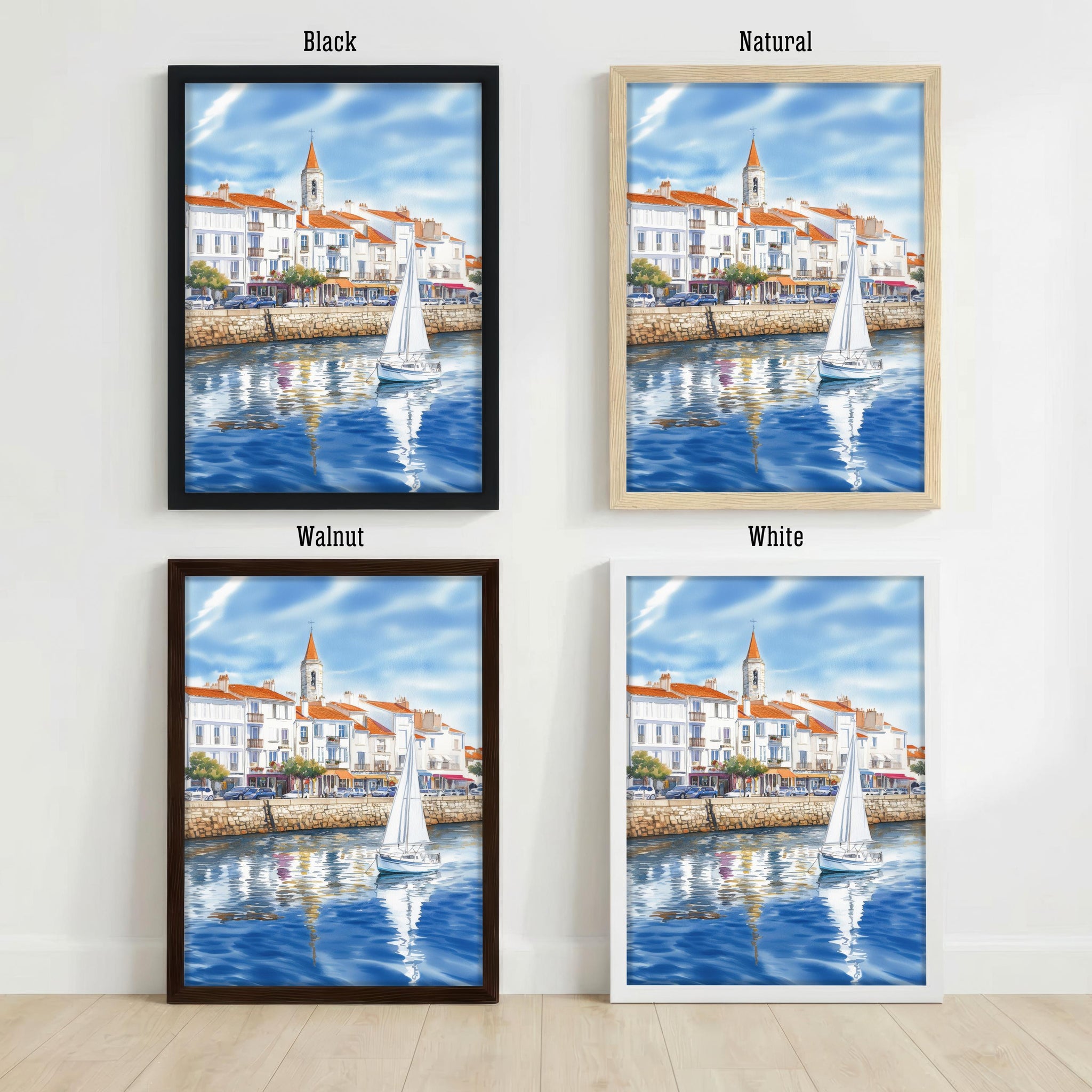 Vendee France Watercolor Art Print French Atlantic Coast Wall Decor Coastal Landscape Travel Poster European Gift Home Décor