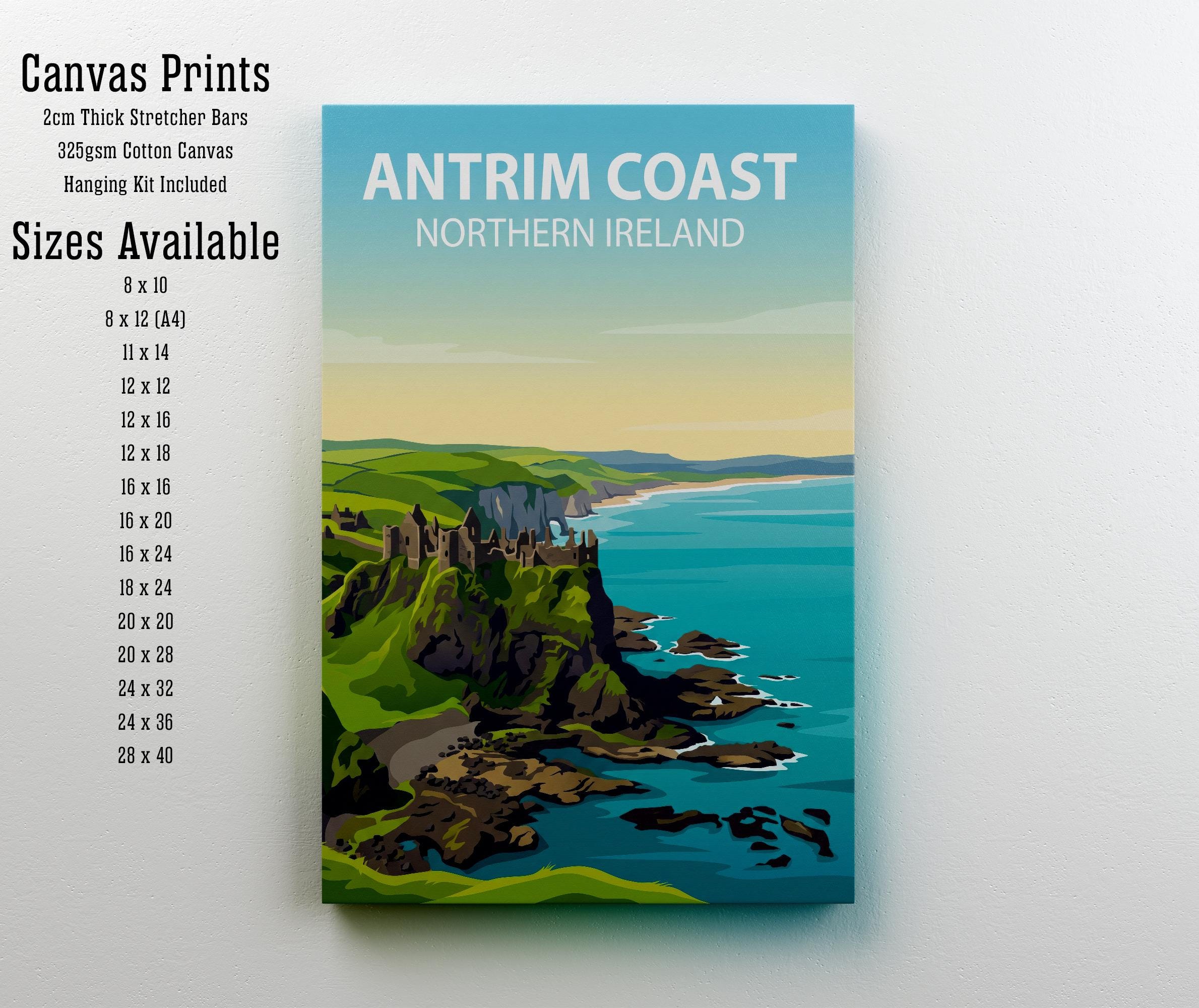 Antrim Coast Northern Ireland Art Print Coastal Landscape Wall Decor Irish Travel Poster UK Gift Home Décor