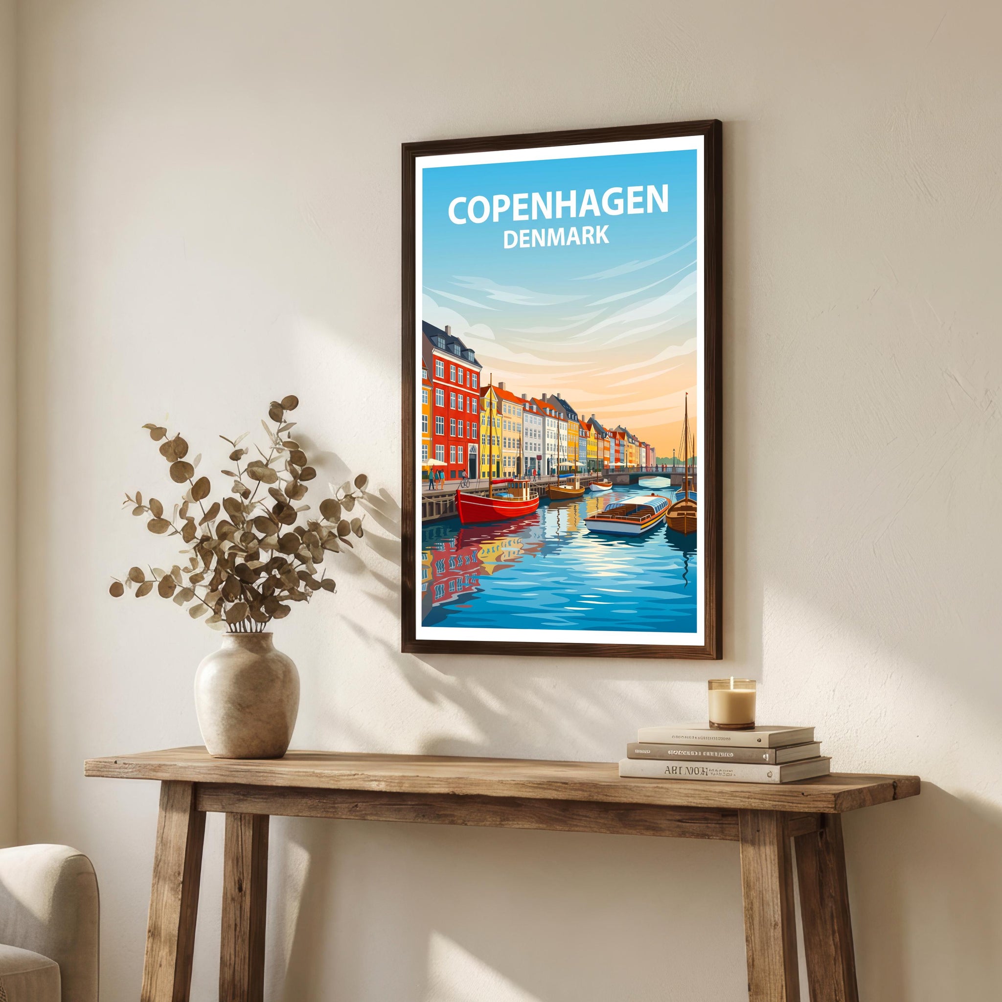 Copenhagen Denmark Art Print Scandinavian City Wall Decor Nordic Travel Poster European Gift Home Décor
