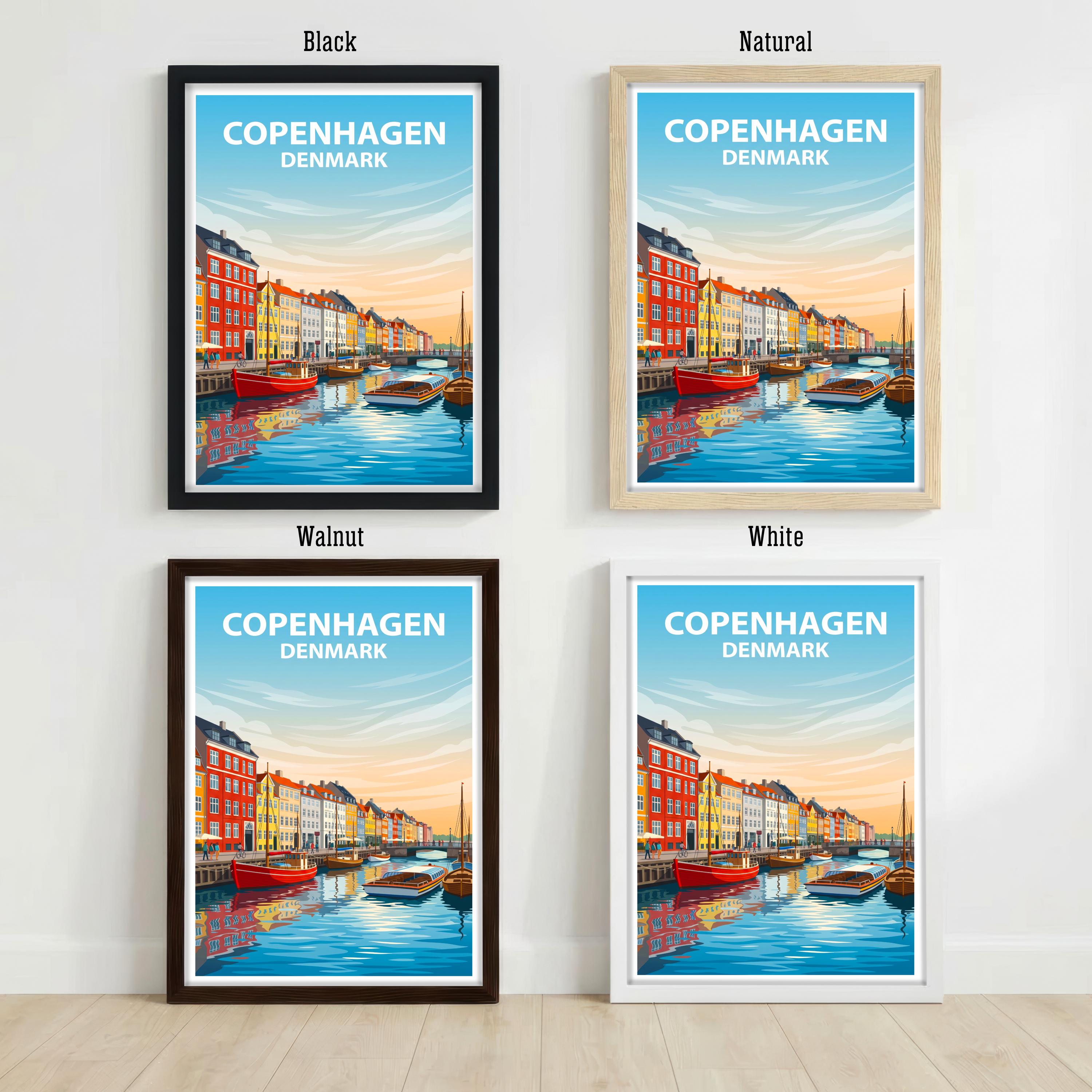 Copenhagen Denmark Art Print Scandinavian City Wall Decor Nordic Travel Poster European Gift Home Décor