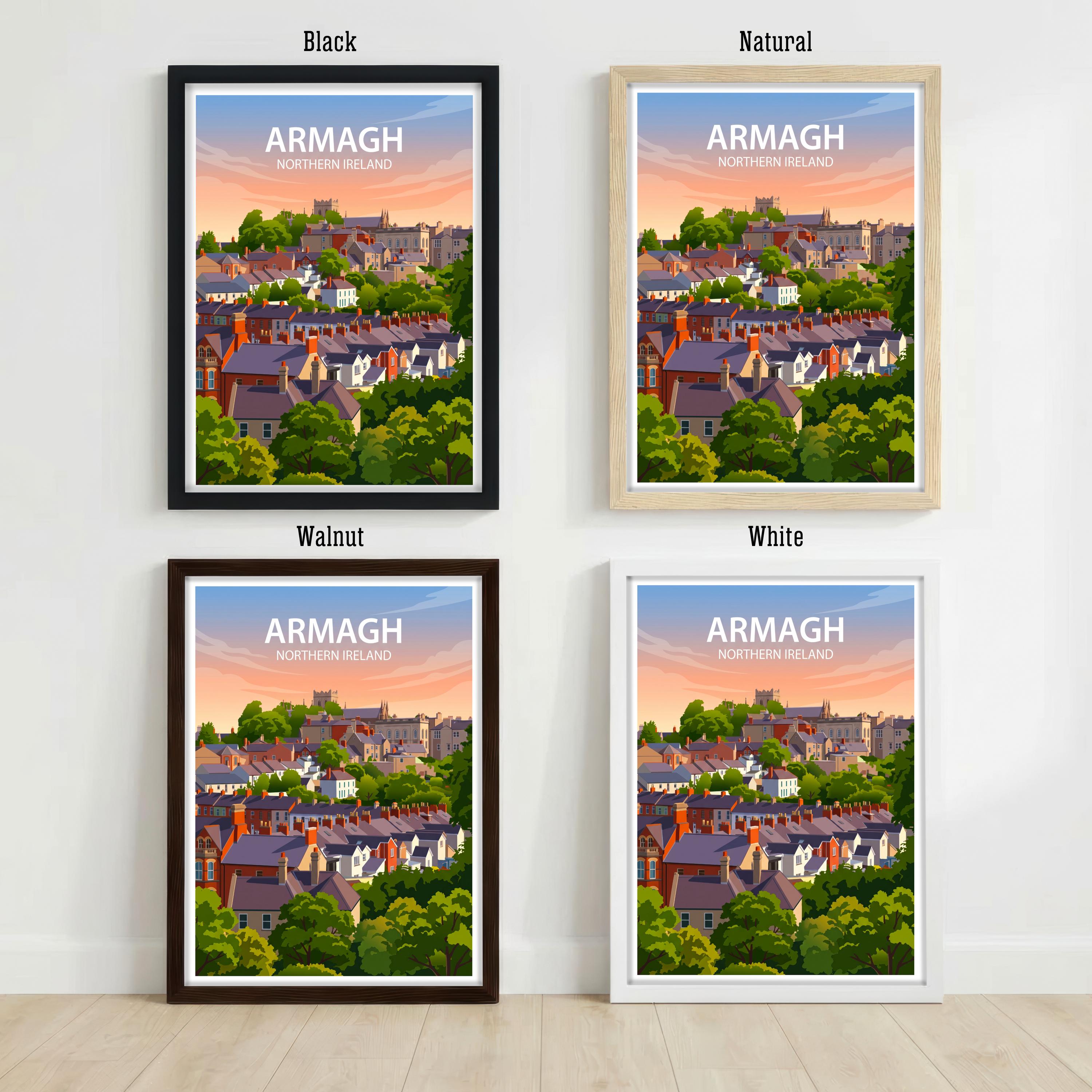 Armagh Northern Ireland Travel Print Cathedral City Wall Decor Irish Landmark Travel Poster UK Gift Home Décor
