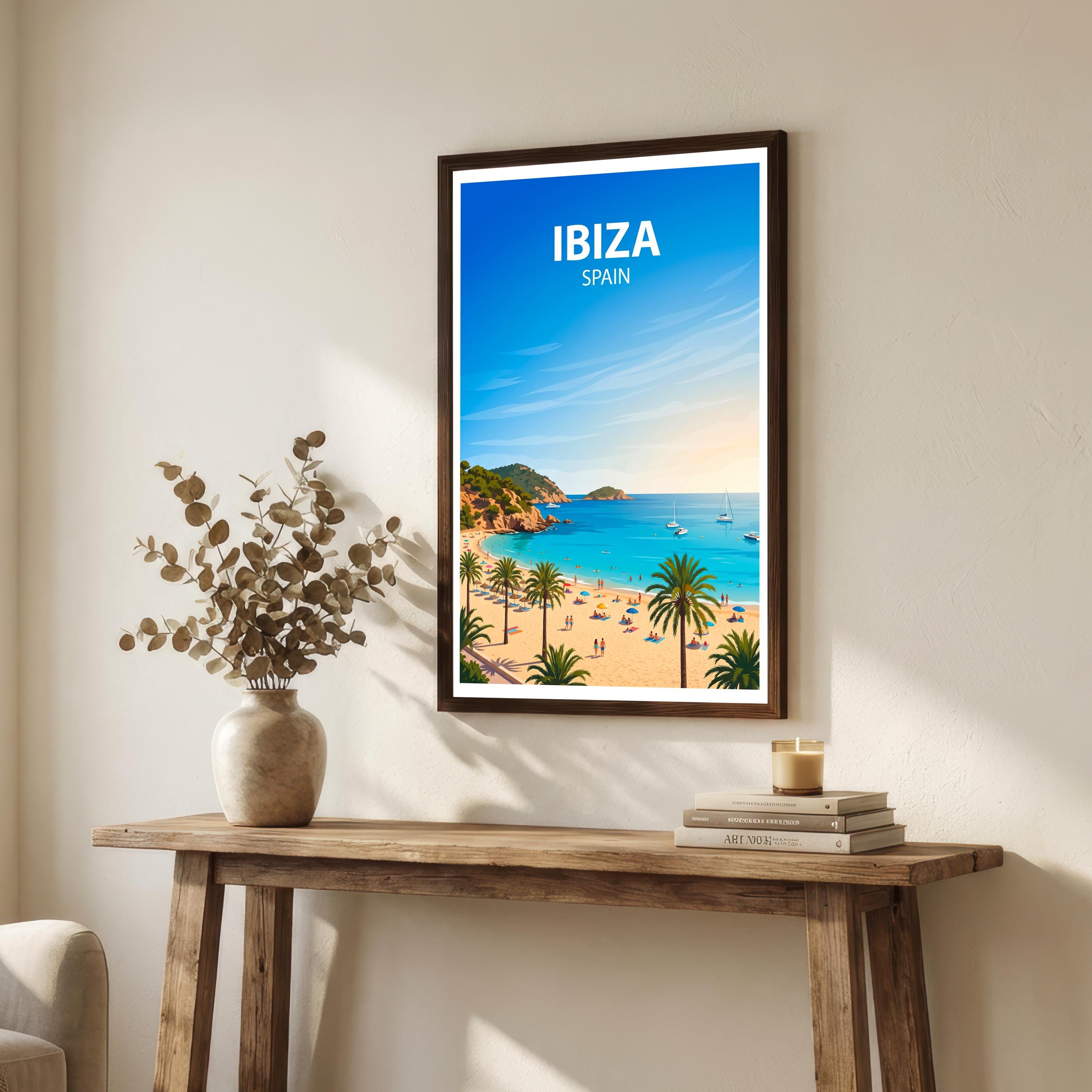 Ibiza Spain Travel Print Mediterranean Island Wall Decor Beach Landscape Travel Poster European Gift Home Décor