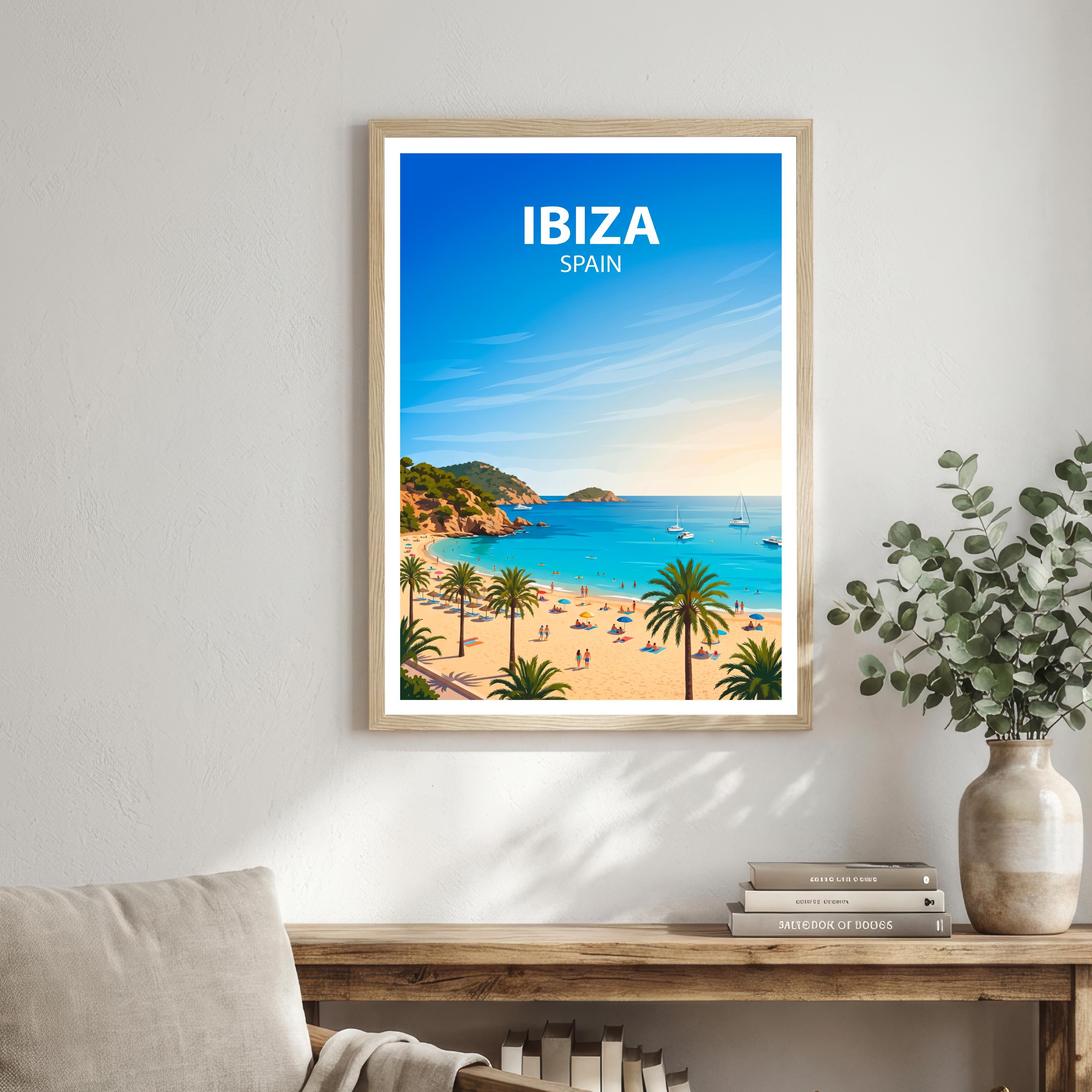 Ibiza Spain Travel Print Mediterranean Island Wall Decor Beach Landscape Travel Poster European Gift Home Décor
