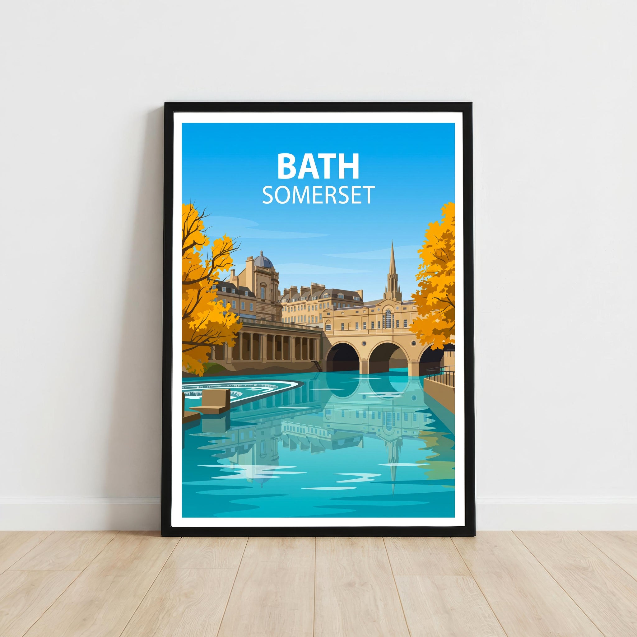 Bath Somerset Travel Print Georgian City Wall Decor Roman Baths Travel Poster UK Gift Home Décor