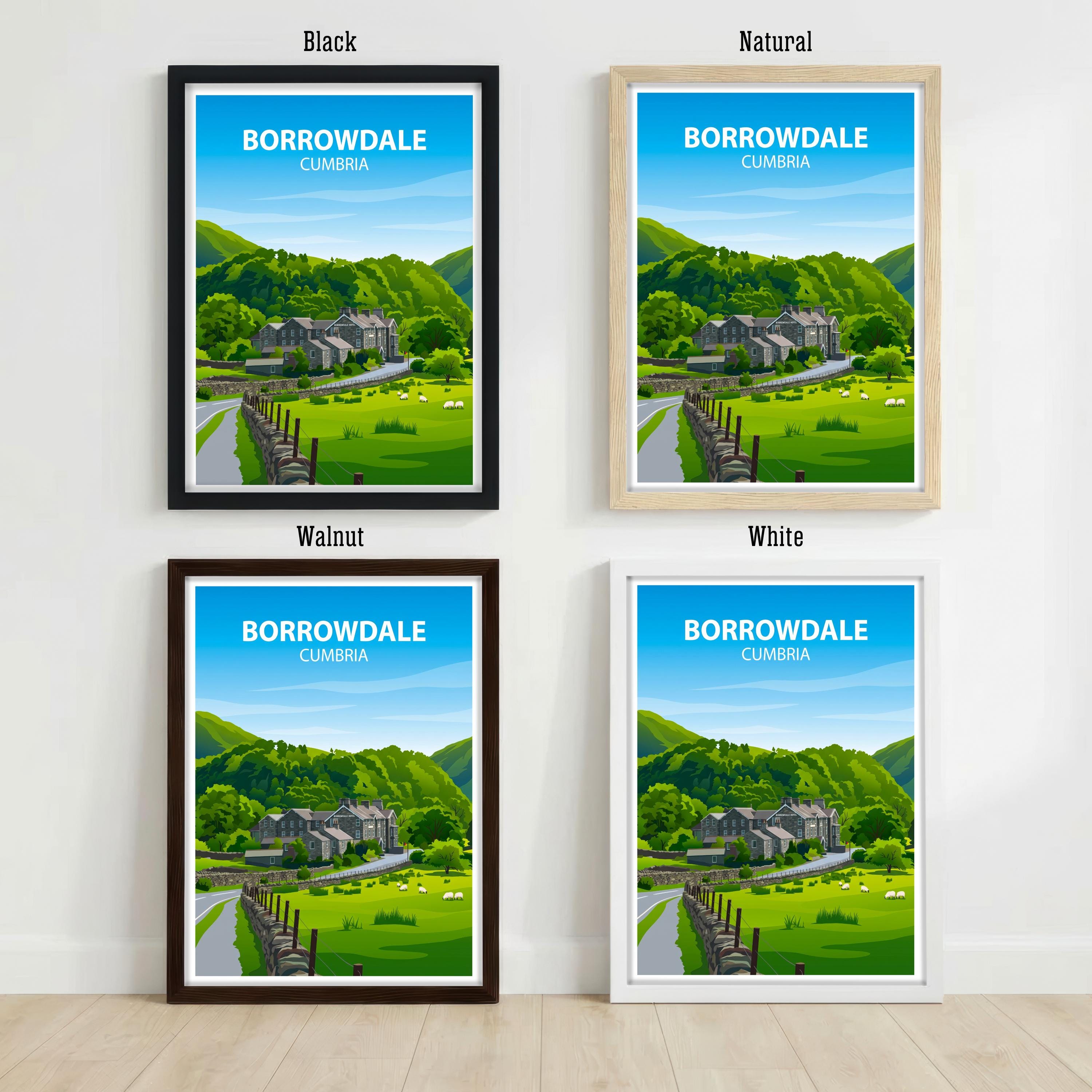 Borrowdale Cumbria Travel Print Lake District Landscape Wall Decor English Countryside Travel Poster UK Gift Home Décor