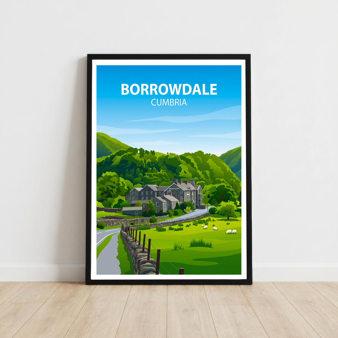 Borrowdale Cumbria Travel Print Lake District Landscape Wall Decor English Countryside Travel Poster UK Gift Home Décor