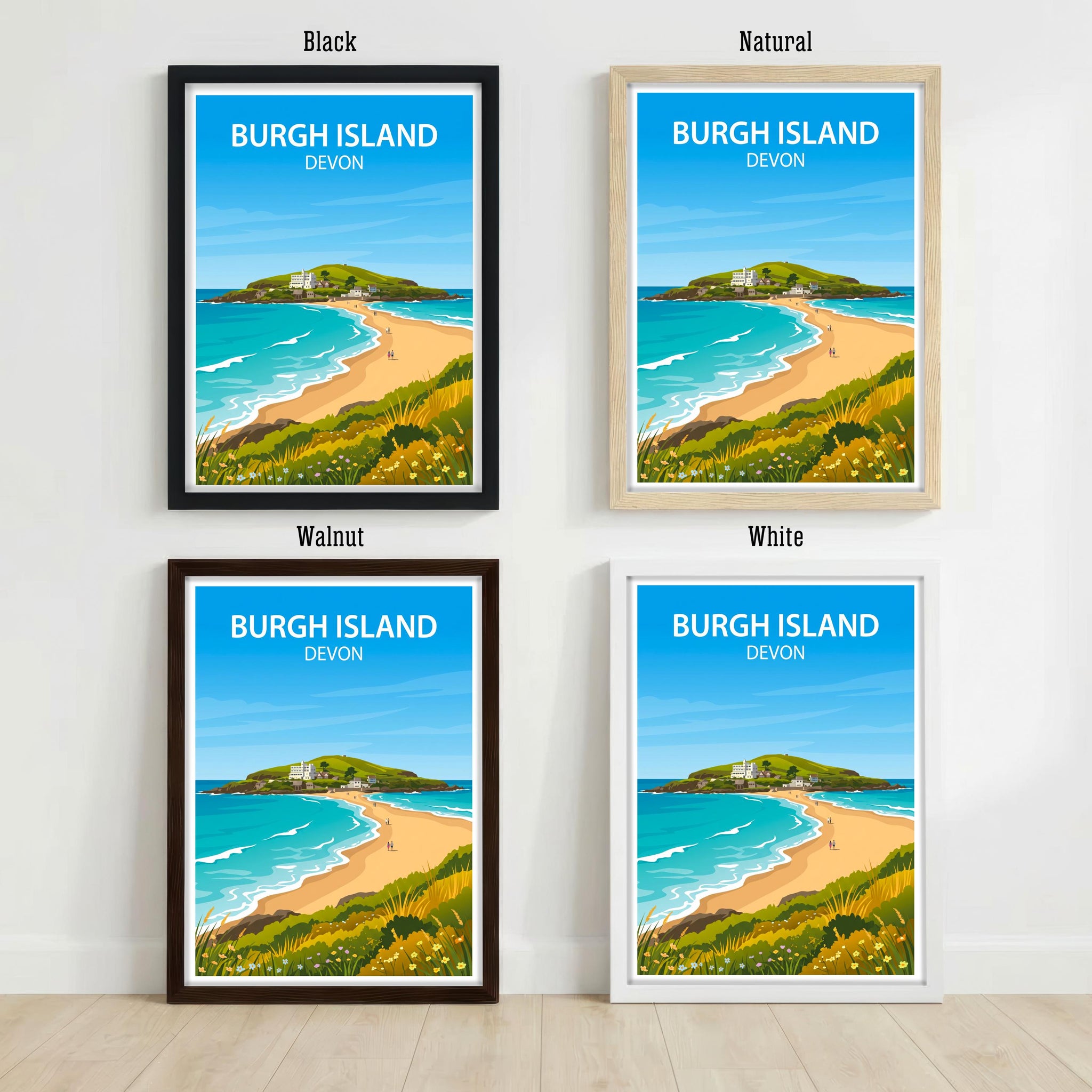 Burgh Island Devon Travel Print Coastal Landmark Wall Decor South Devon Seaside Travel Poster UK Gift Home Décor