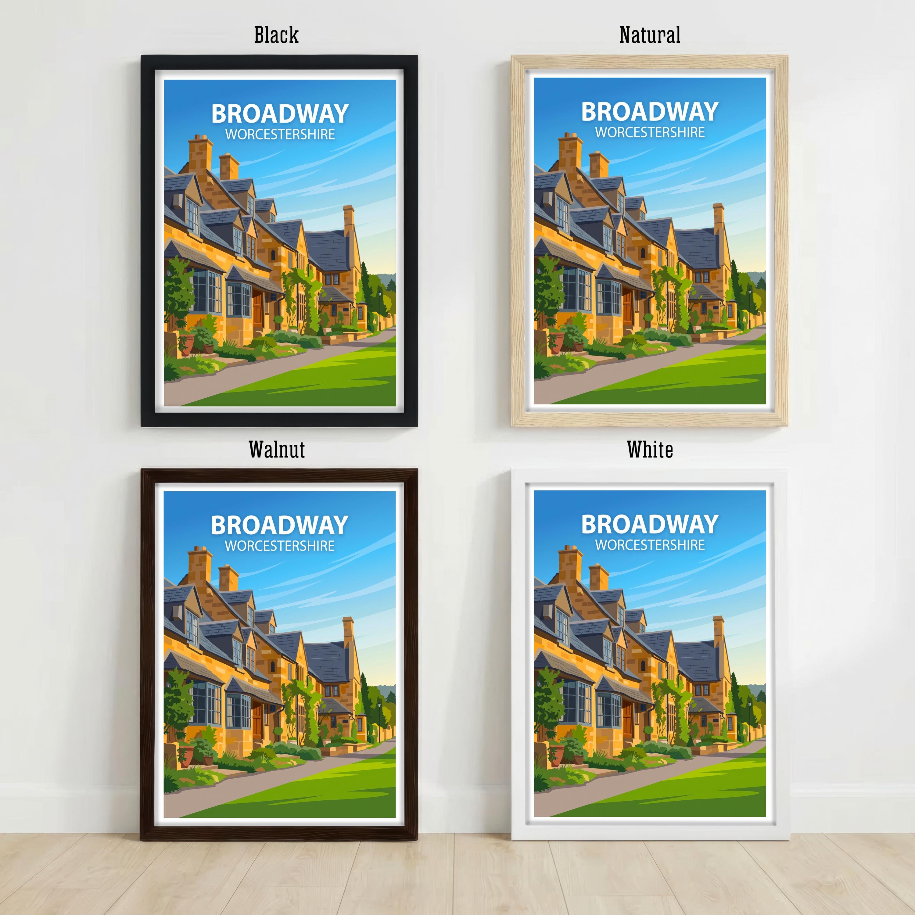 Broadway Worcestershire Travel Print Cotswolds Village Wall Decor English Countryside Travel Poster UK Gift Home Décor
