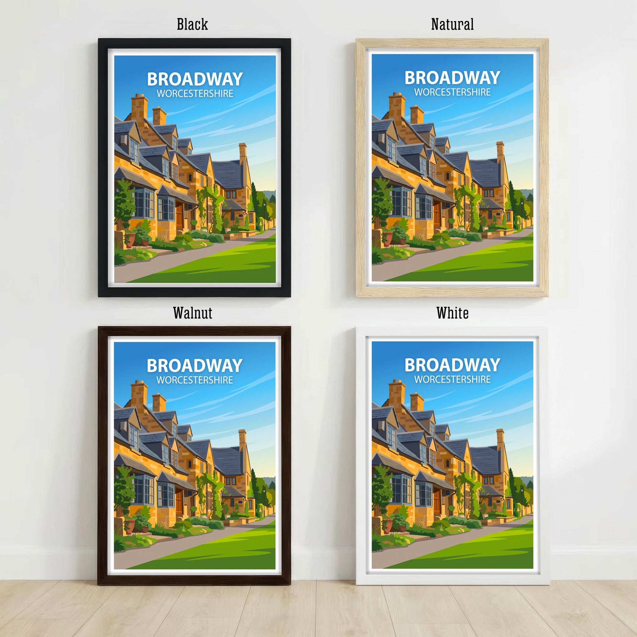 Broadway Worcestershire Travel Print Cotswolds Village Wall Decor English Countryside Travel Poster UK Gift Home Décor