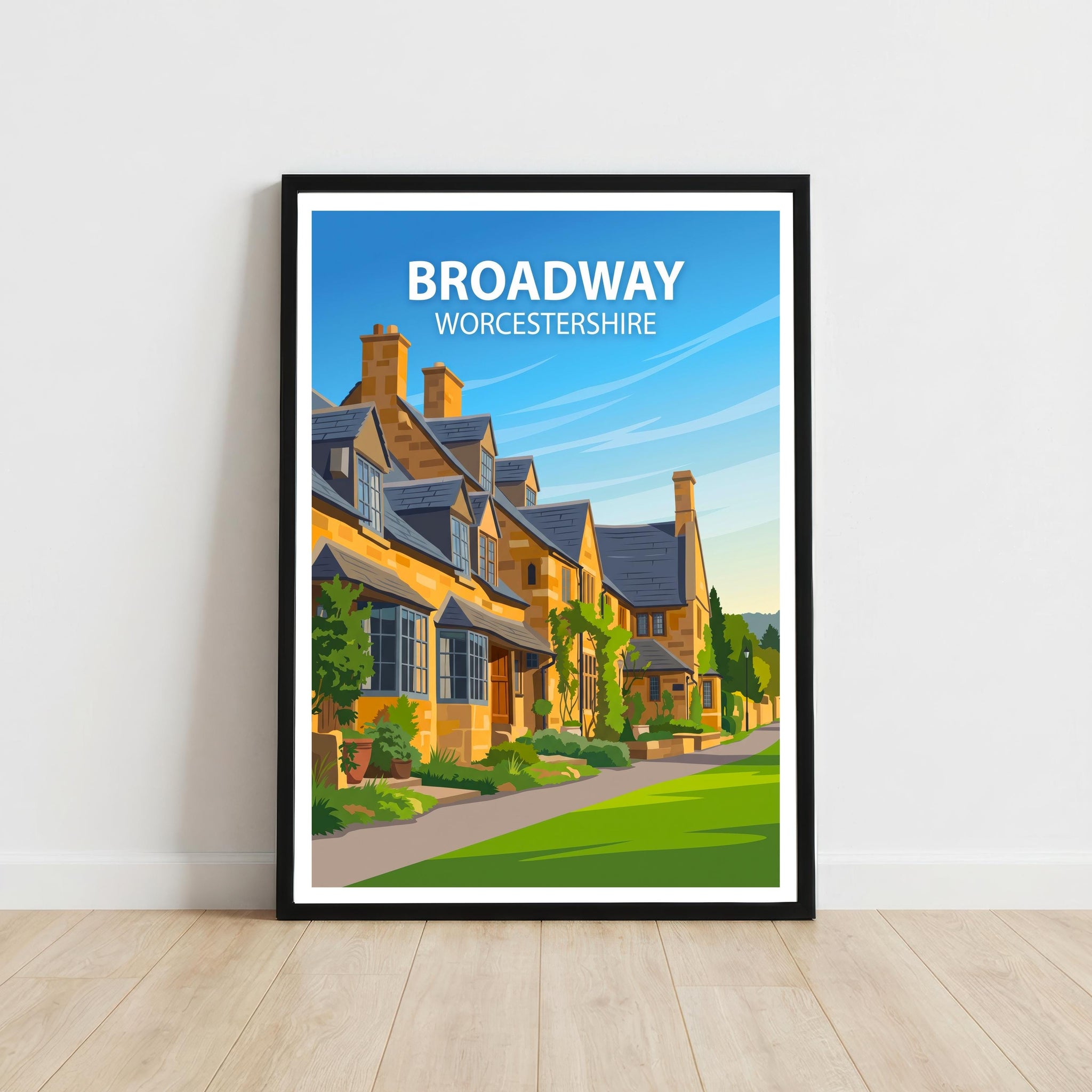 Broadway Worcestershire Travel Print Cotswolds Village Wall Decor English Countryside Travel Poster UK Gift Home Décor