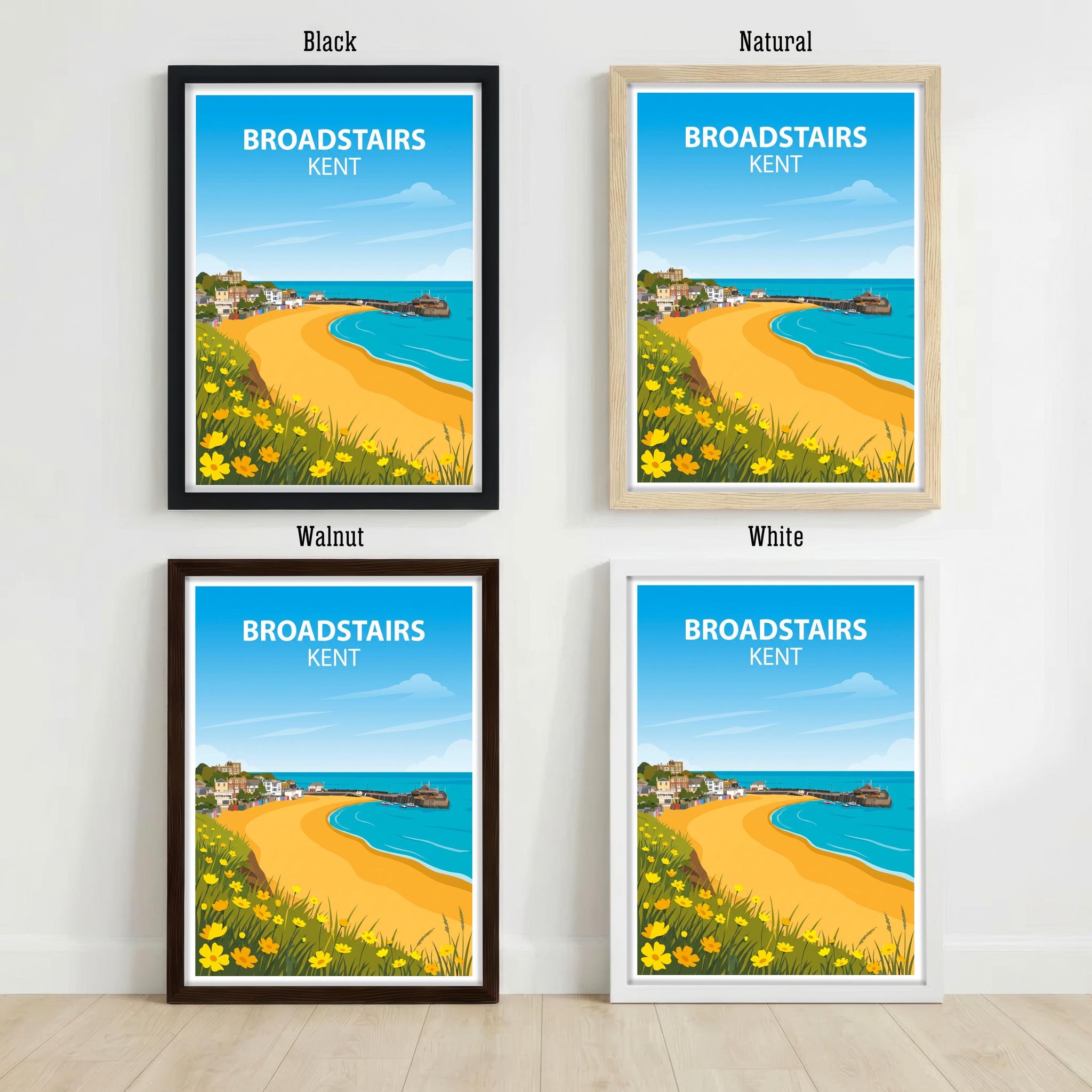 Broadstairs Kent Travel Print Seaside Town Wall Decor English Coast Travel Poster UK Gift Home Décor