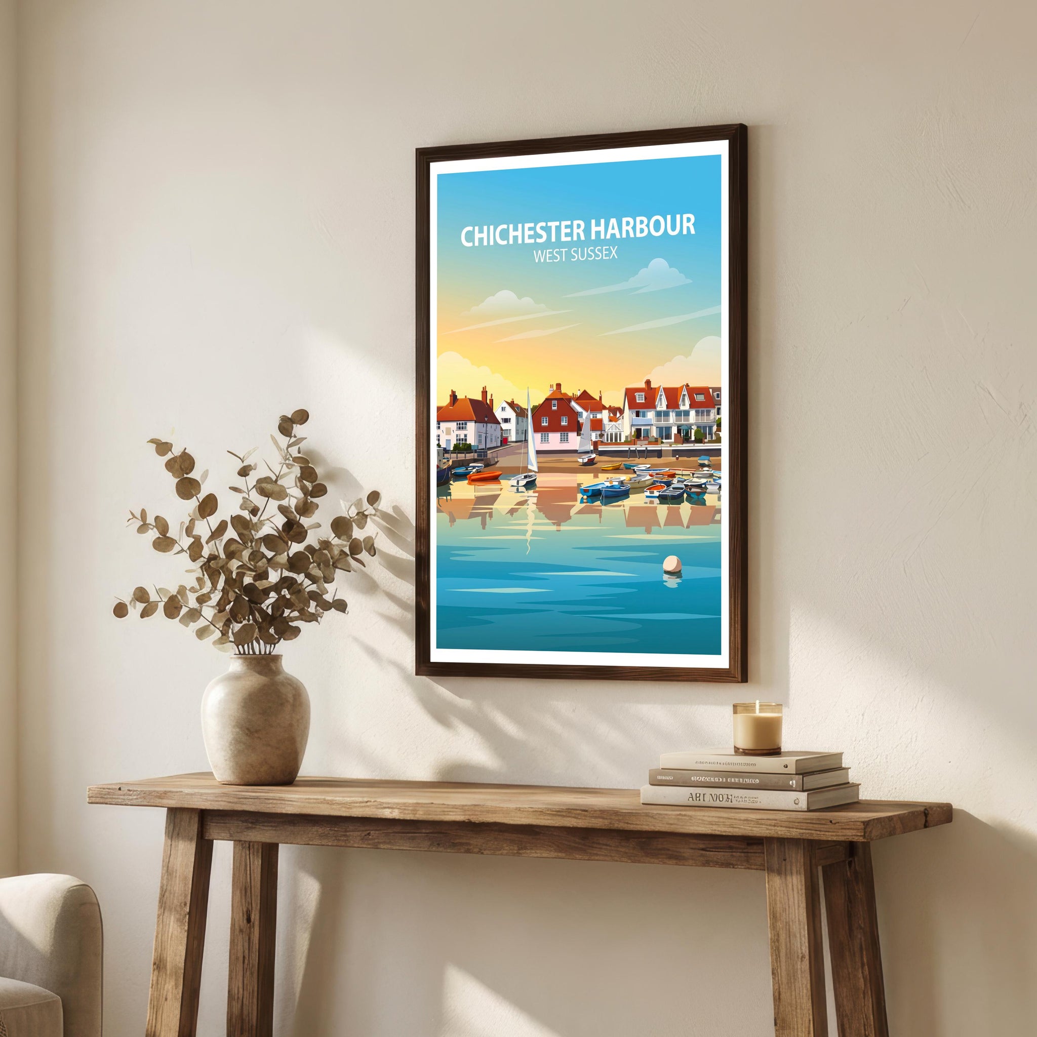 Chichester West Sussex Travel Print Cathedral City Wall Decor English Landmark Travel Poster UK Gift Home Décor