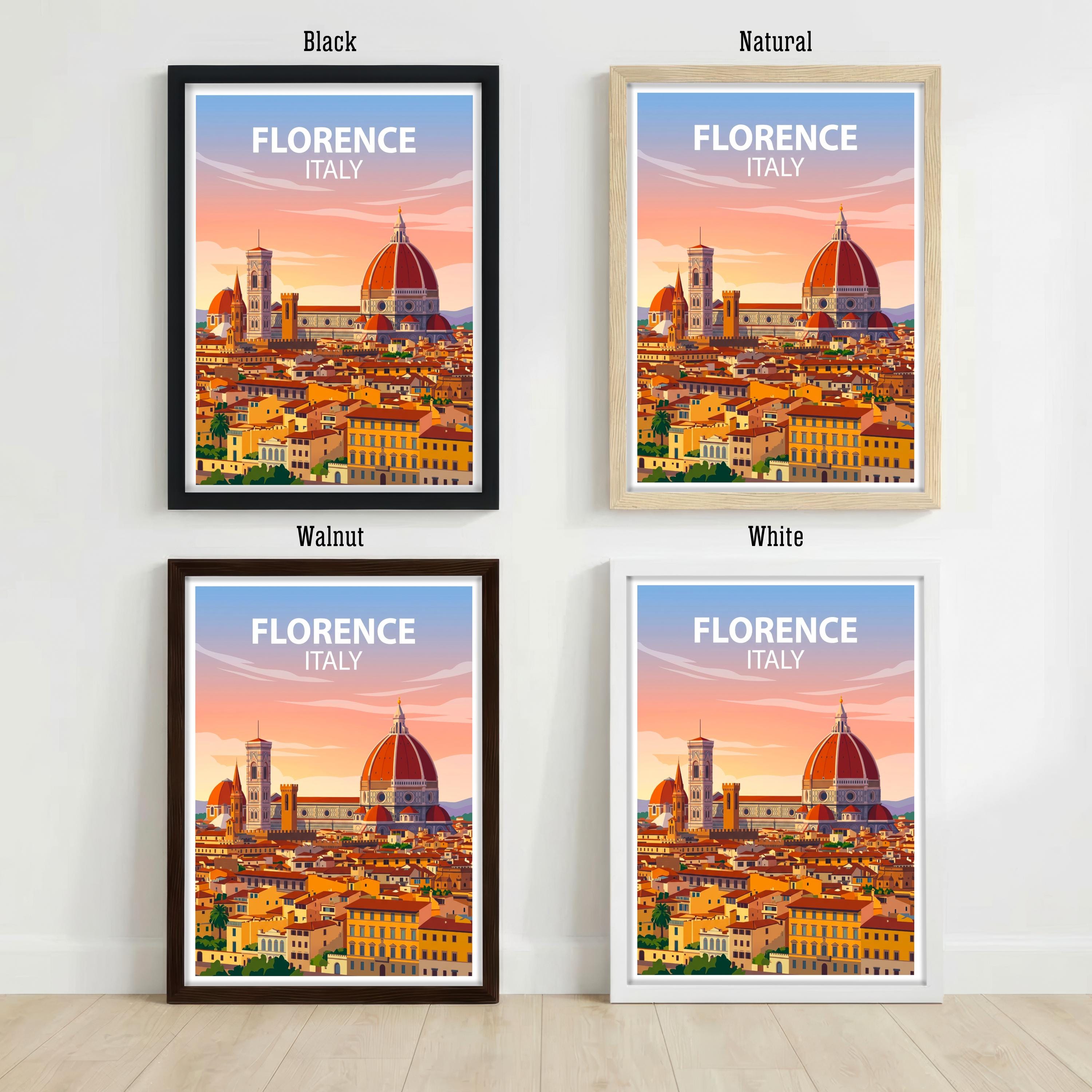 Florence Italy Travel Print Tuscan City Wall Decor Italian Landmark Travel Poster European Gift Home Décor