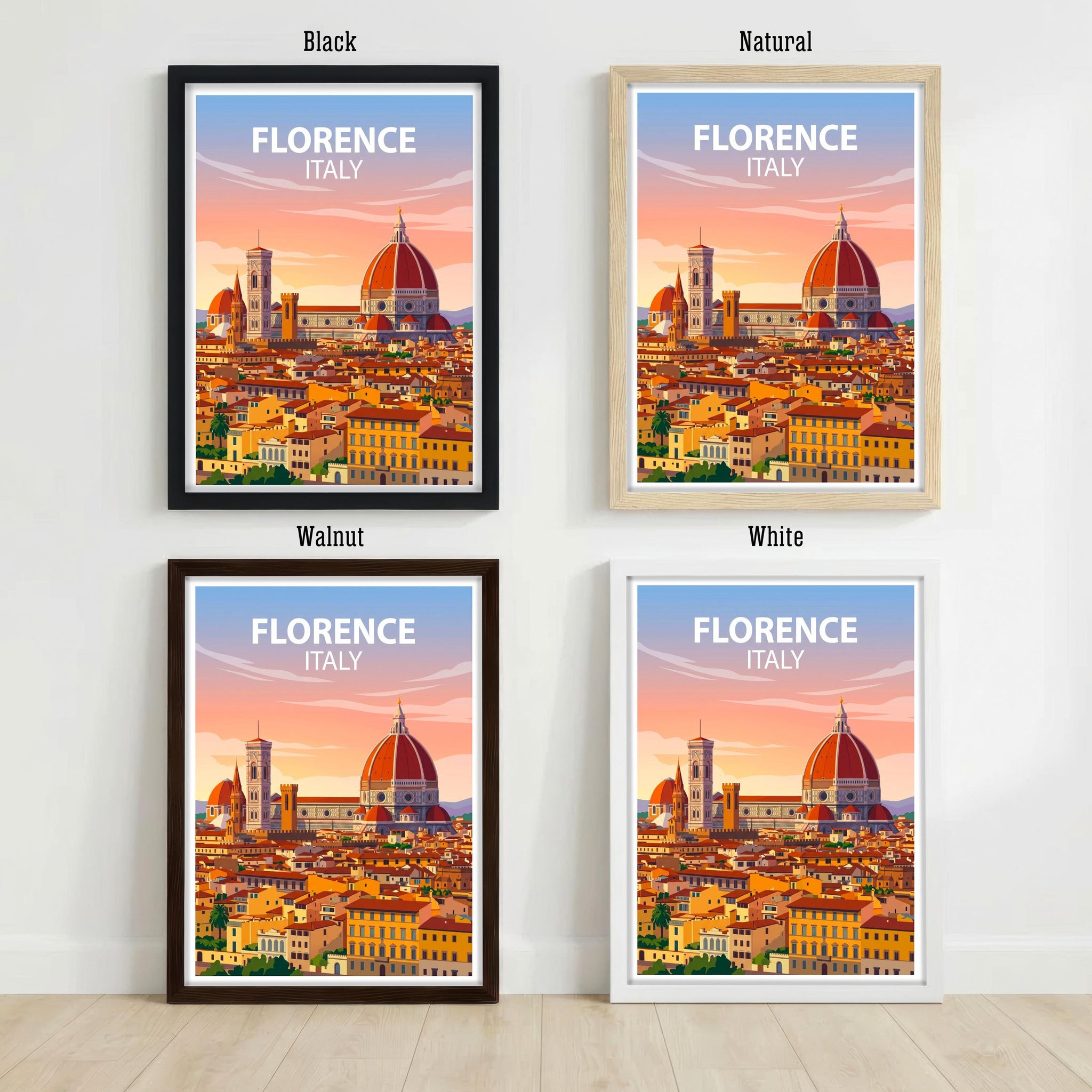 Florence Italy Travel Print Tuscan City Wall Decor Italian Landmark Travel Poster European Gift Home Décor