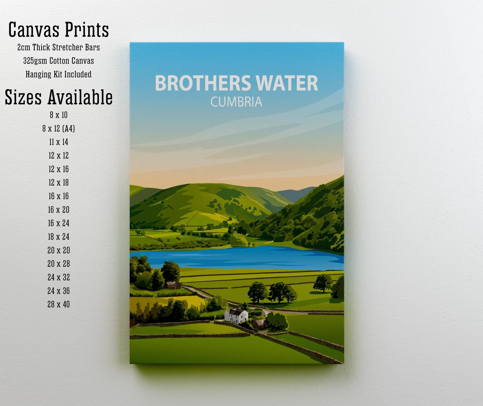 Brothers Water Cumbria Travel Print Lake District Landscape Wall Decor English Lake Travel Poster UK Gift Home Décor