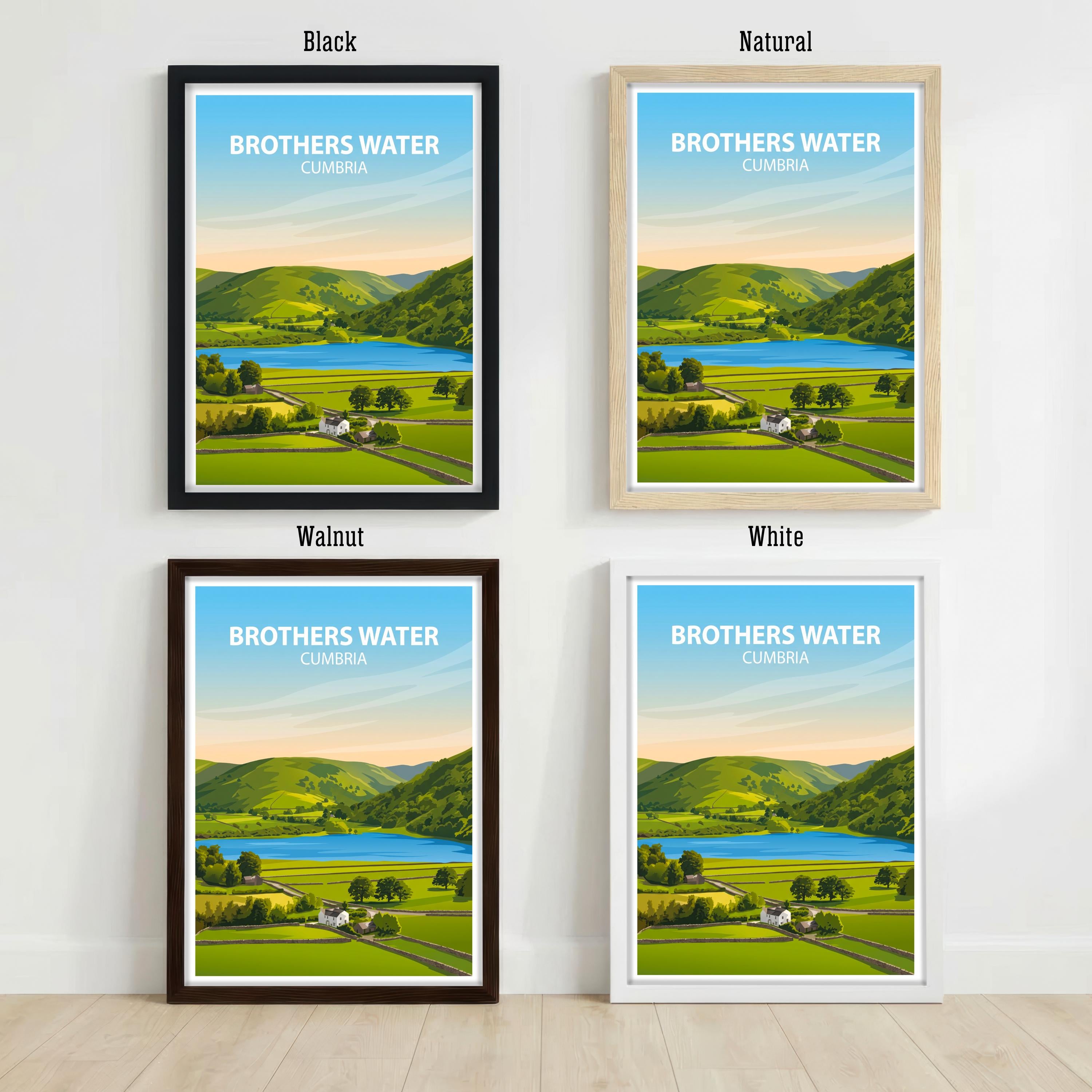 Brothers Water Cumbria Travel Print Lake District Landscape Wall Decor English Lake Travel Poster UK Gift Home Décor