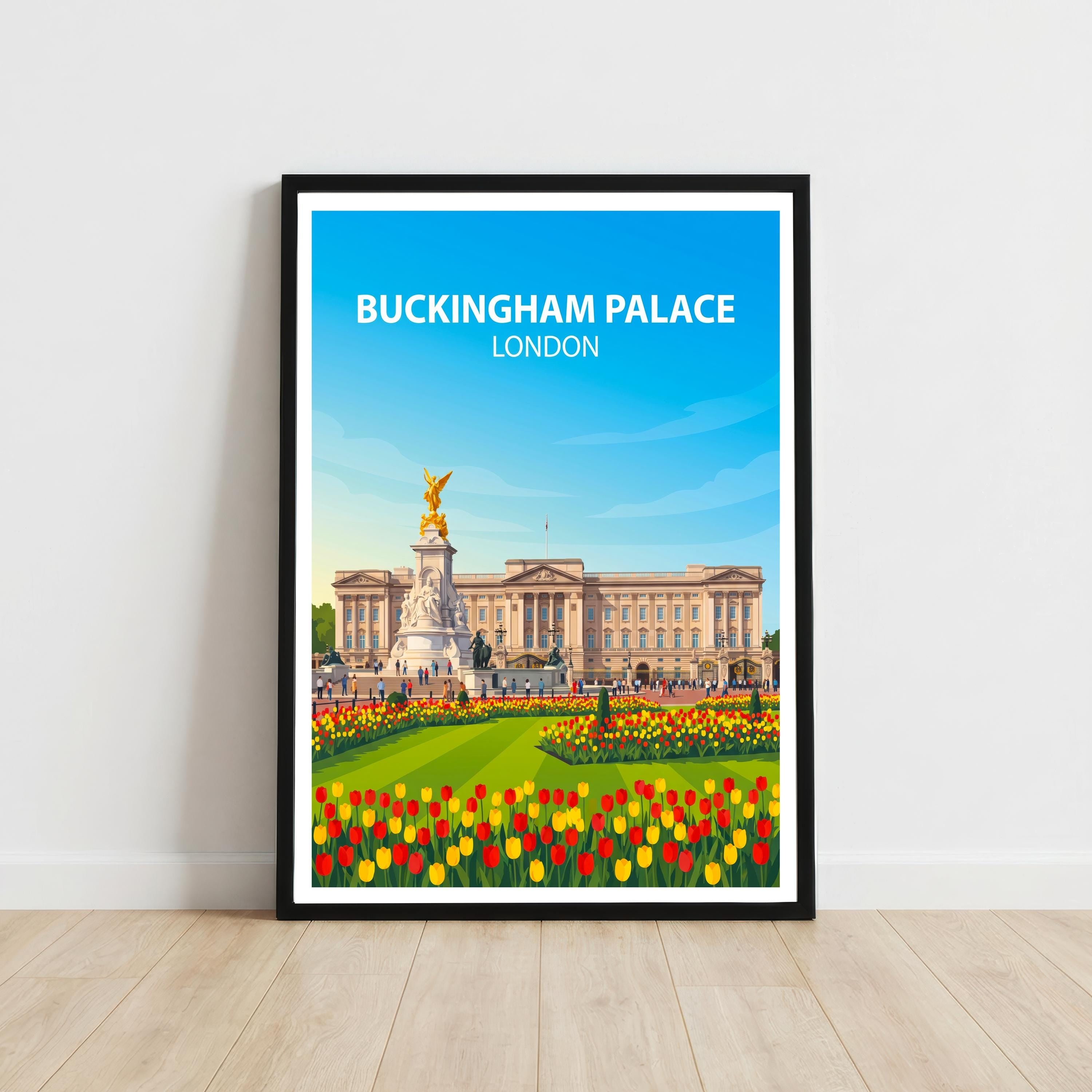 Buckingham Palace London Travel Print Royal Landmark Wall Decor British Heritage Travel Poster UK Gift Home Décor