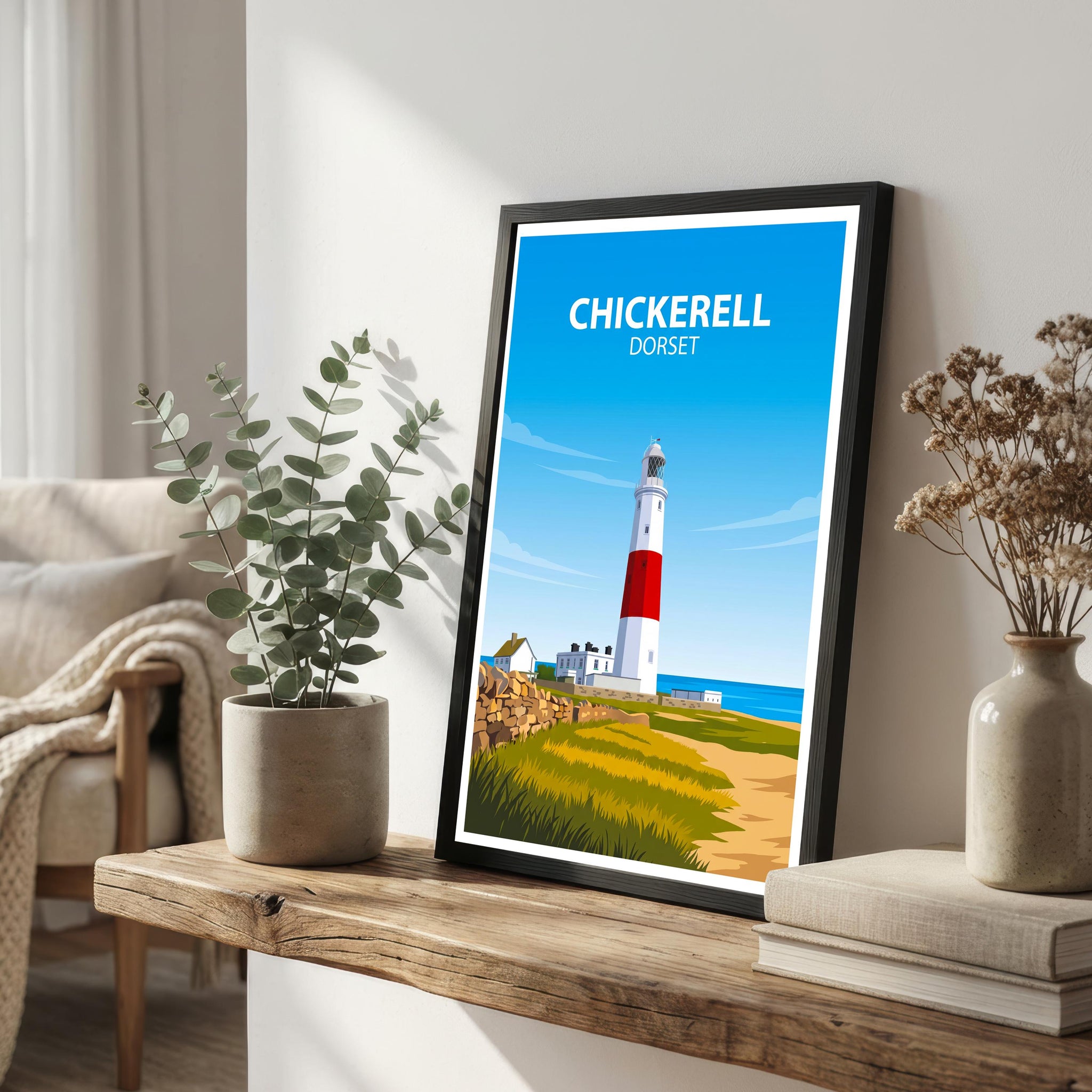 Chickerell Dorset Travel Print Coastal Town Wall Decor South West England Travel Poster UK Gift Home Décor