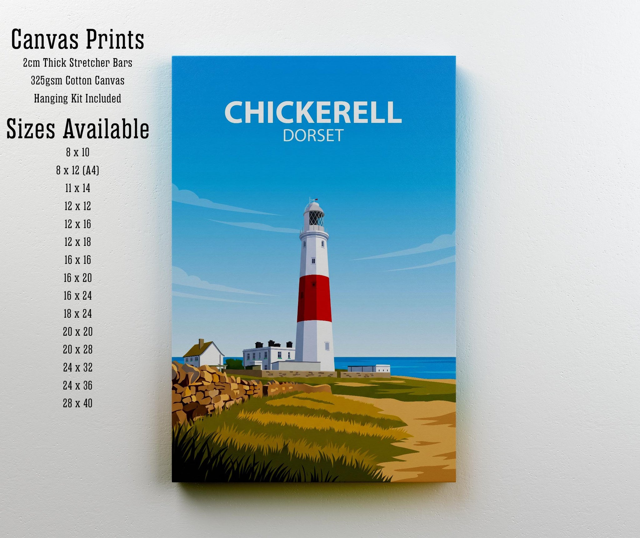 Chickerell Dorset Travel Print Coastal Town Wall Decor South West England Travel Poster UK Gift Home Décor