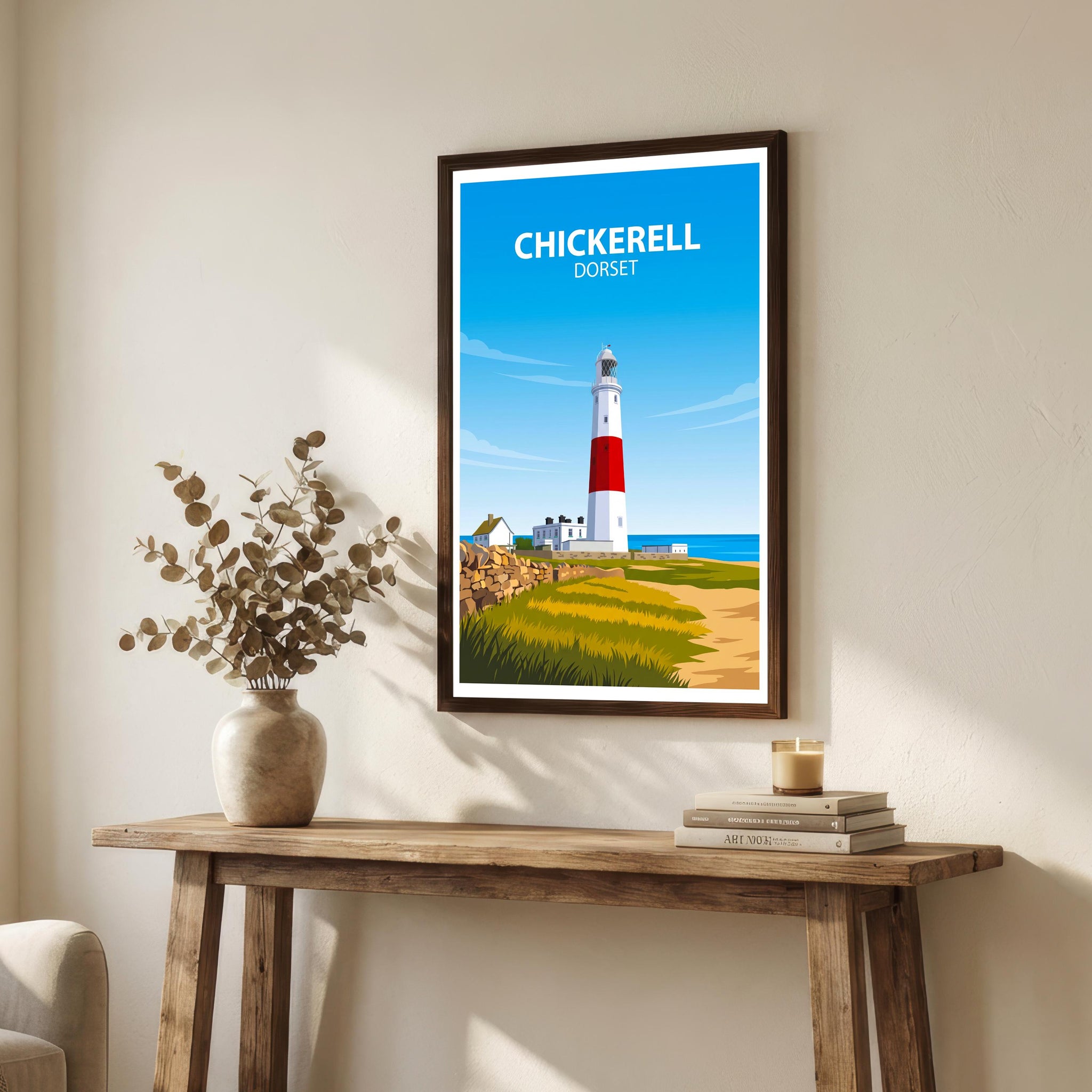 Chickerell Dorset Travel Print Coastal Town Wall Decor South West England Travel Poster UK Gift Home Décor
