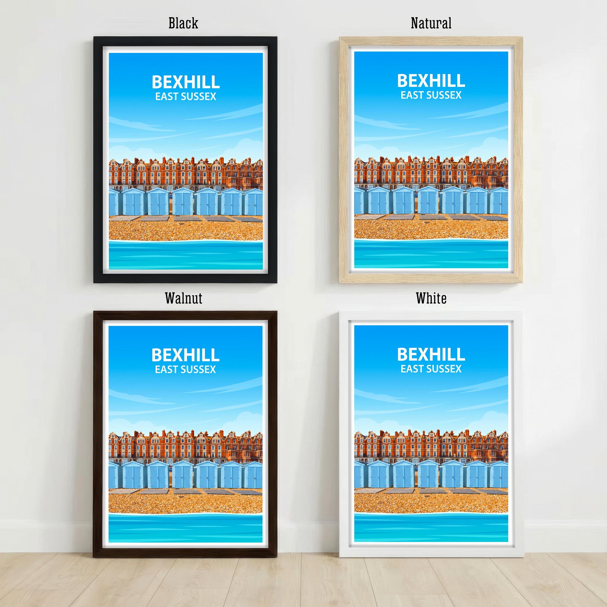 Bexhill East Sussex Travel Print Seaside Town Wall Decor English Coast Travel Poster UK Gift Home Décor