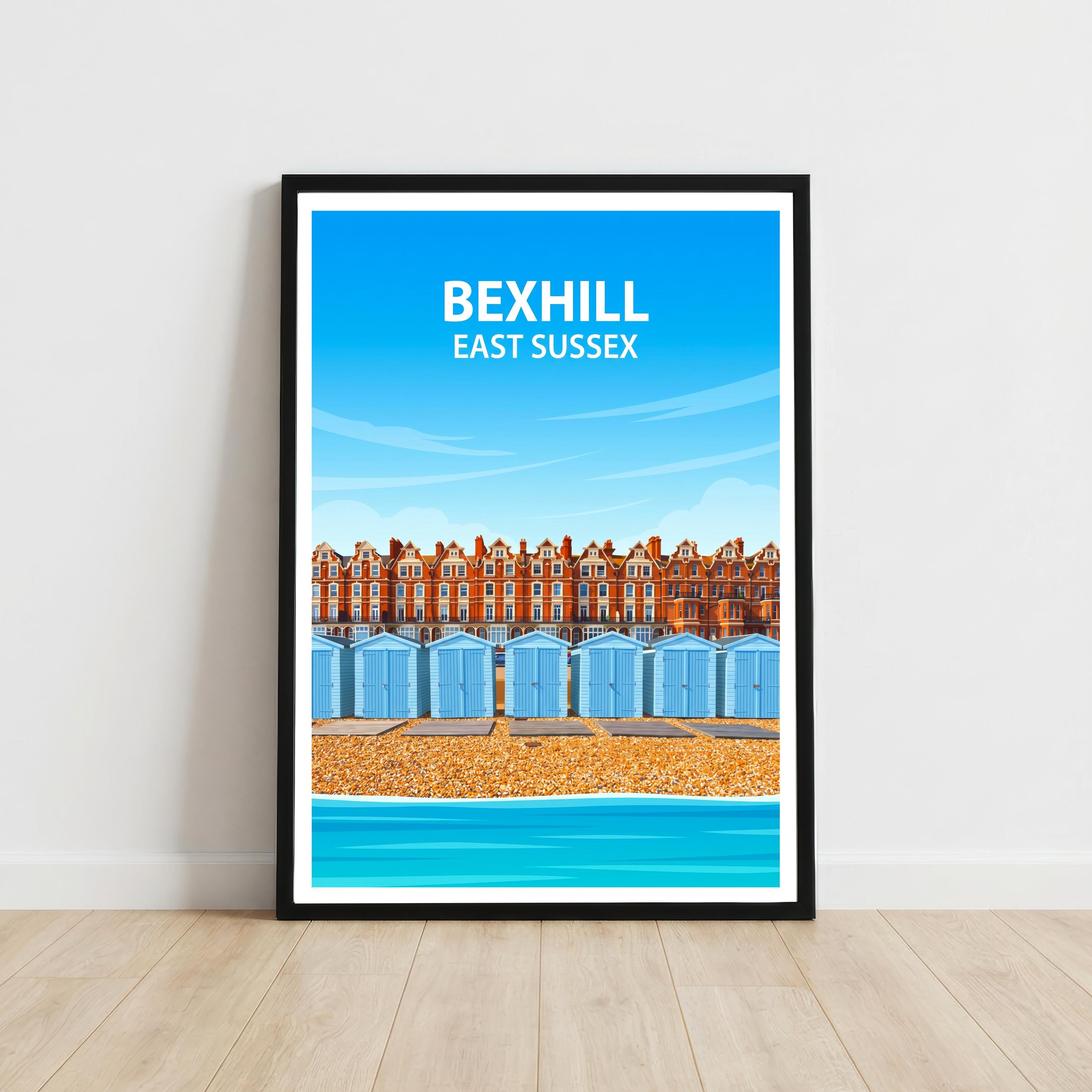 Bexhill East Sussex Travel Print Seaside Town Wall Decor English Coast Travel Poster UK Gift Home Décor