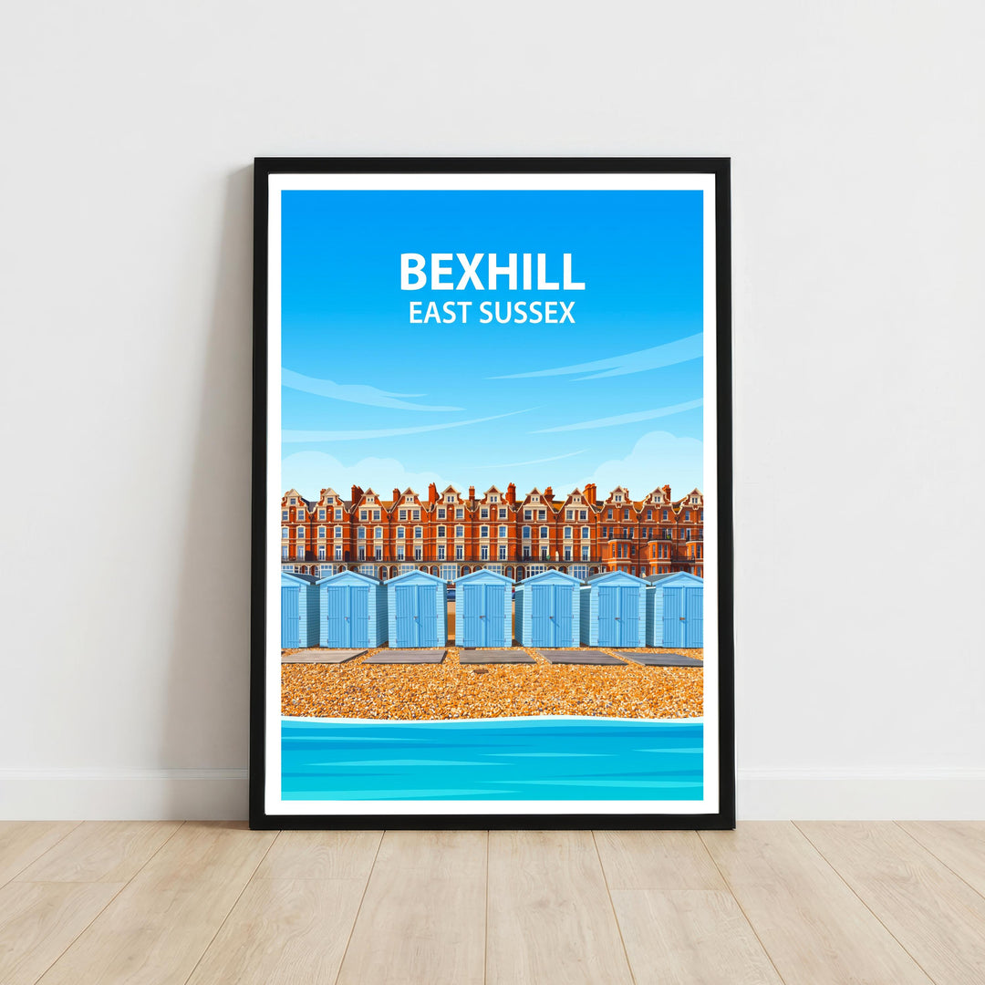 Bexhill East Sussex Travel Print Seaside Town Wall Decor English Coast Travel Poster UK Gift Home Décor