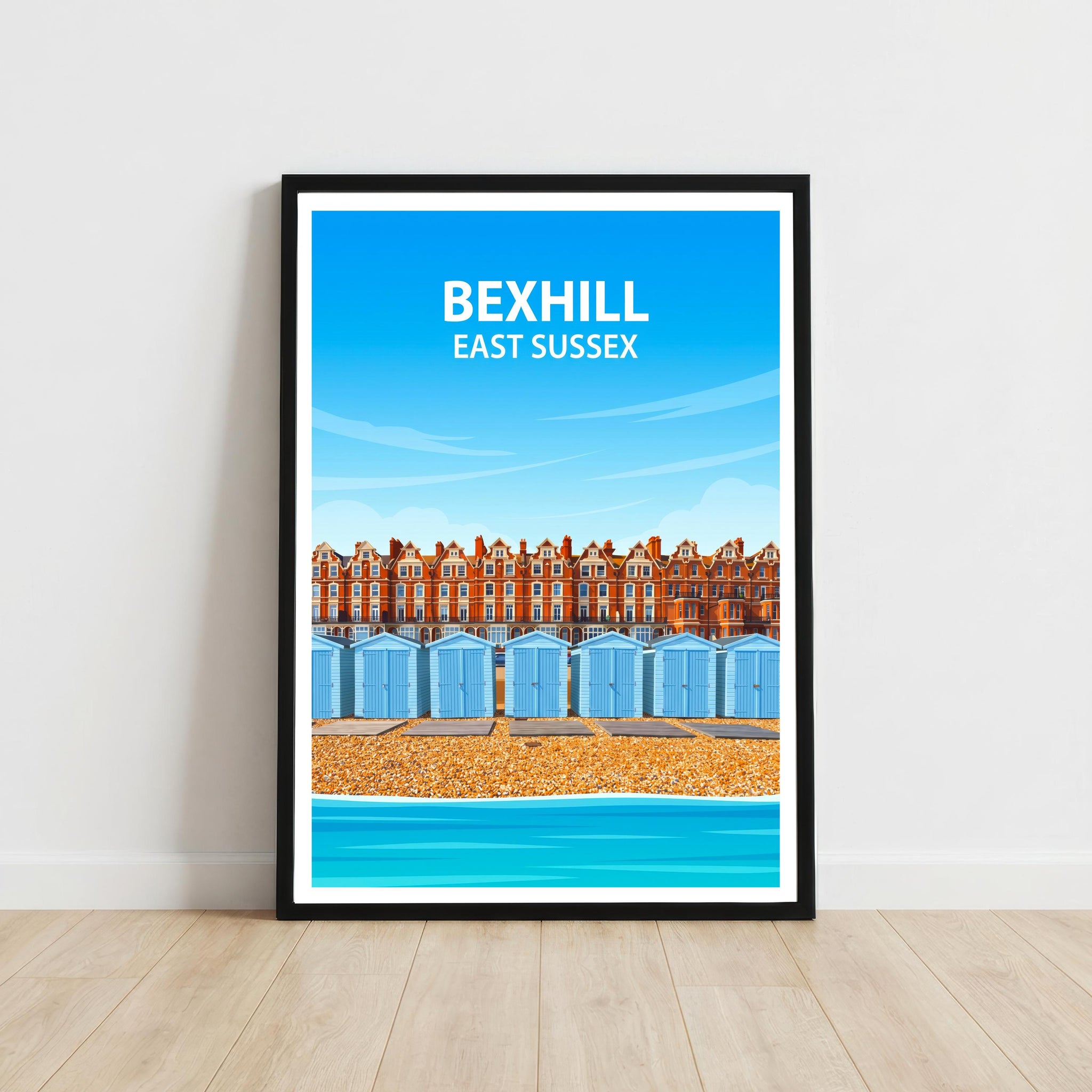 Bexhill East Sussex Travel Print Seaside Town Wall Decor English Coast Travel Poster UK Gift Home Décor