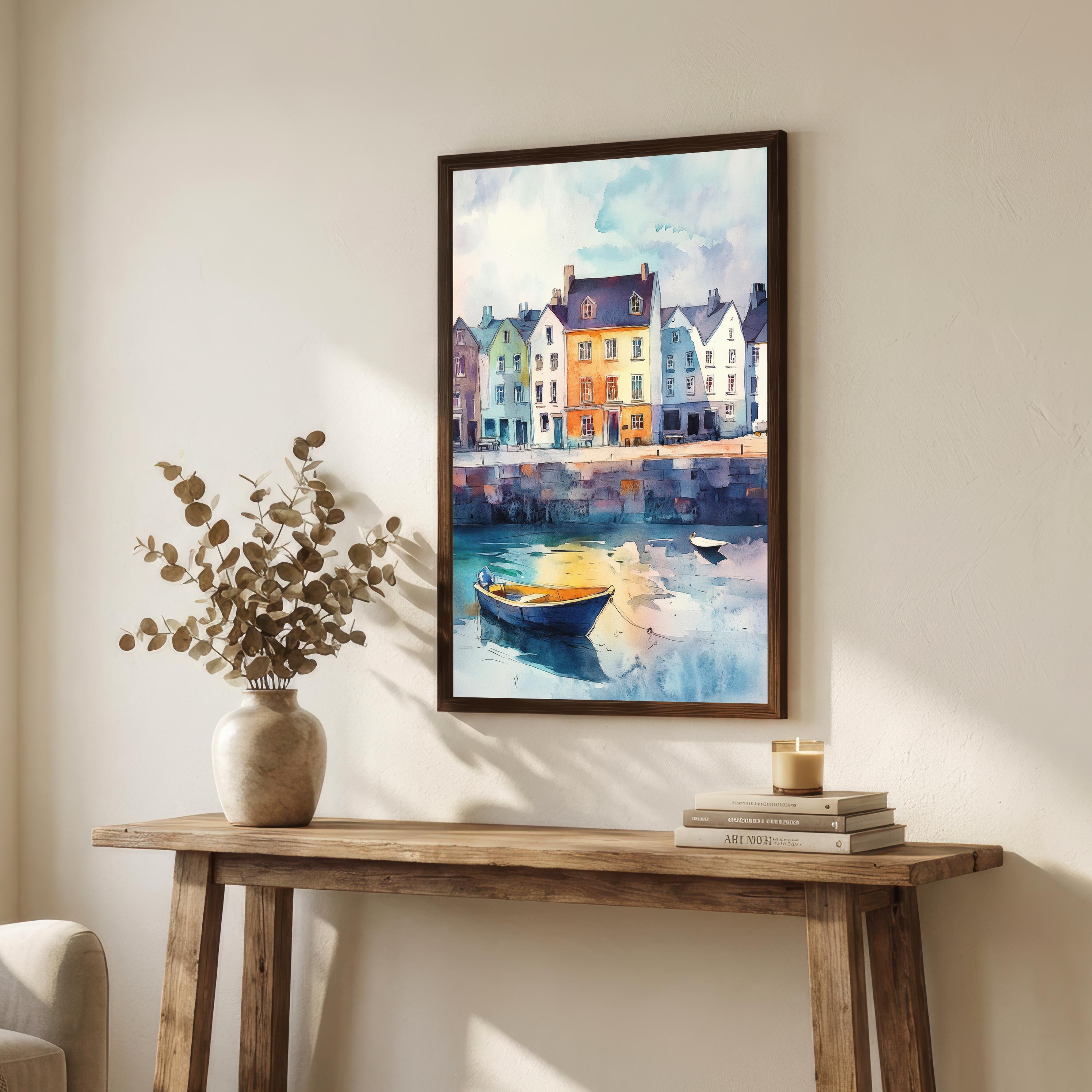 Galway Ireland Watercolor Art Print Irish Coastal City Wall Decor Wild Atlantic Way Travel Poster European Gift Home Décor