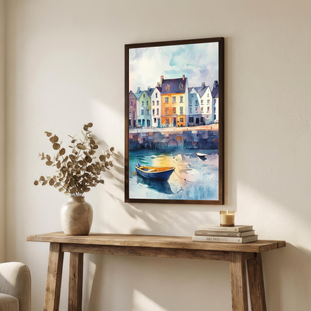 Galway Ireland Watercolor Art Print Irish Coastal City Wall Decor Wild Atlantic Way Travel Poster European Gift Home Décor