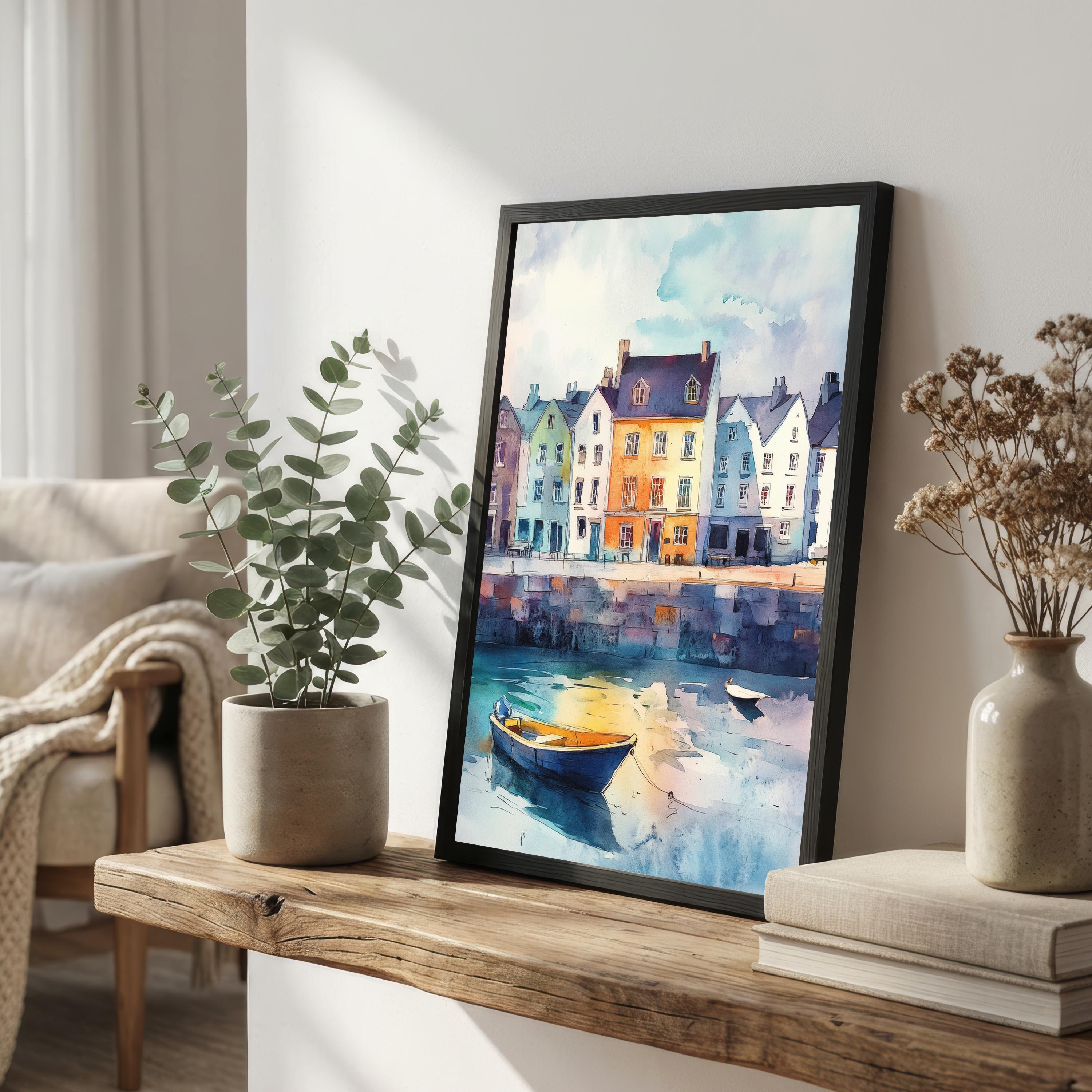 Galway Ireland Watercolor Art Print Irish Coastal City Wall Decor Wild Atlantic Way Travel Poster European Gift Home Décor