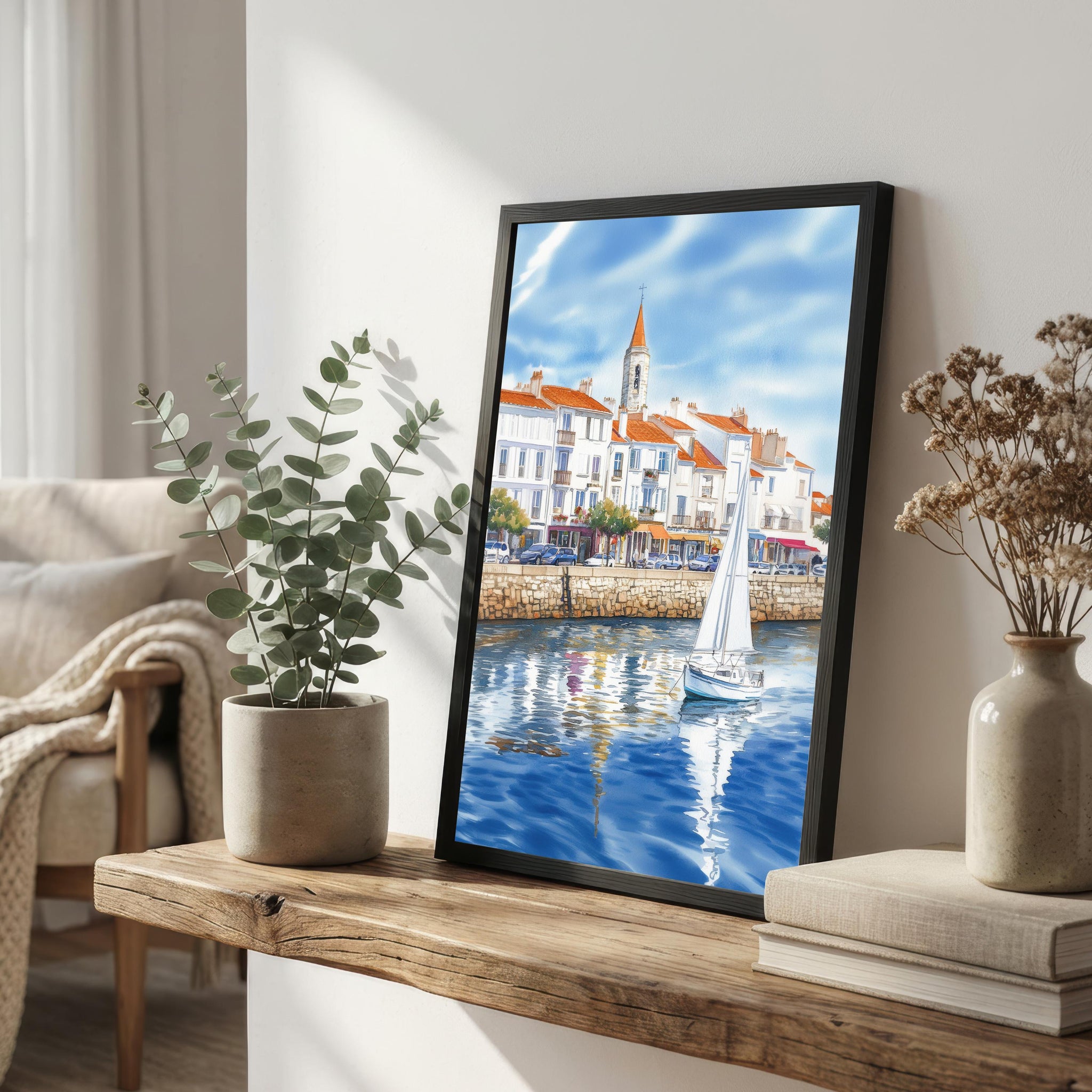 Vendee France Watercolor Art Print French Atlantic Coast Wall Decor Coastal Landscape Travel Poster European Gift Home Décor