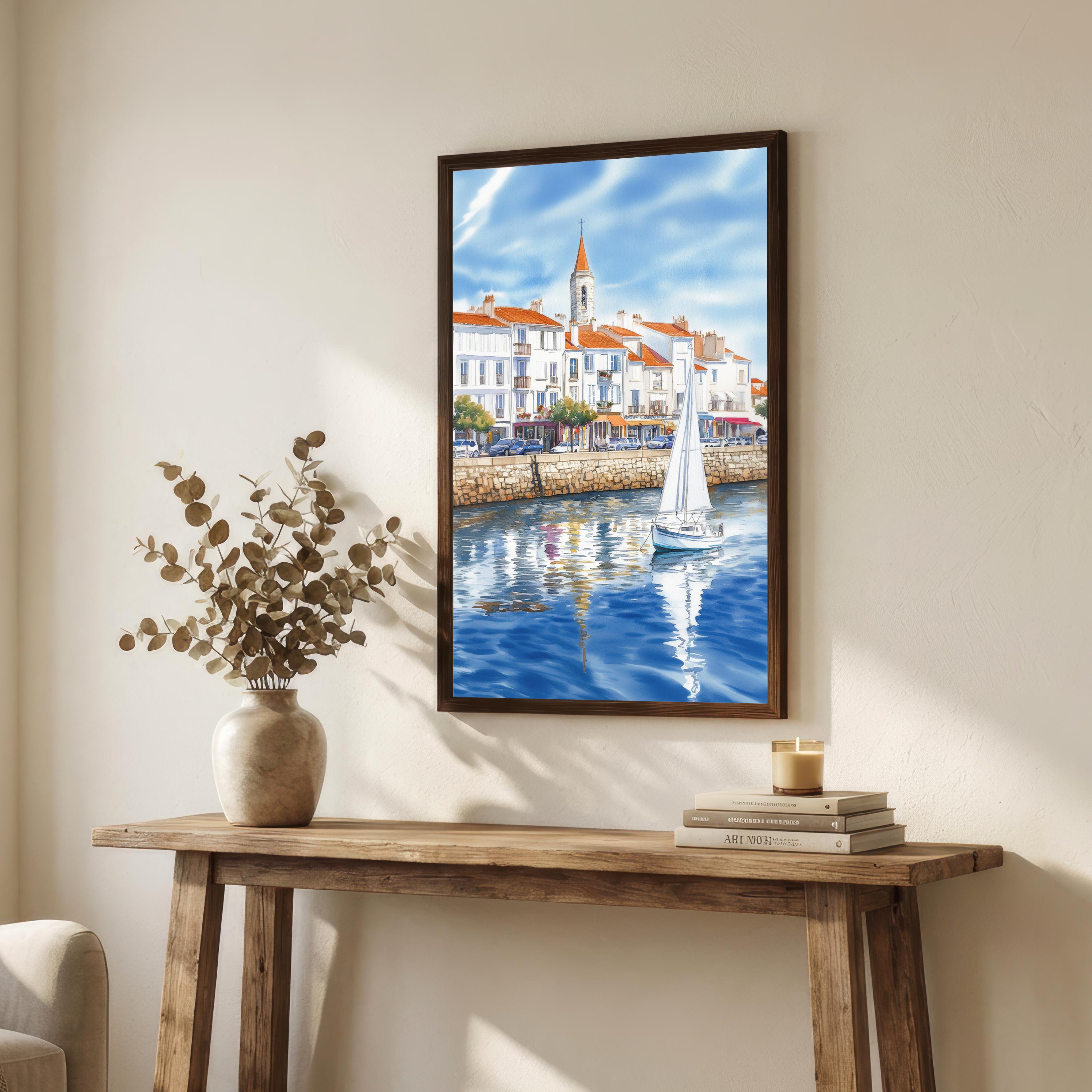 Vendee France Watercolor Art Print French Atlantic Coast Wall Decor Coastal Landscape Travel Poster European Gift Home Décor