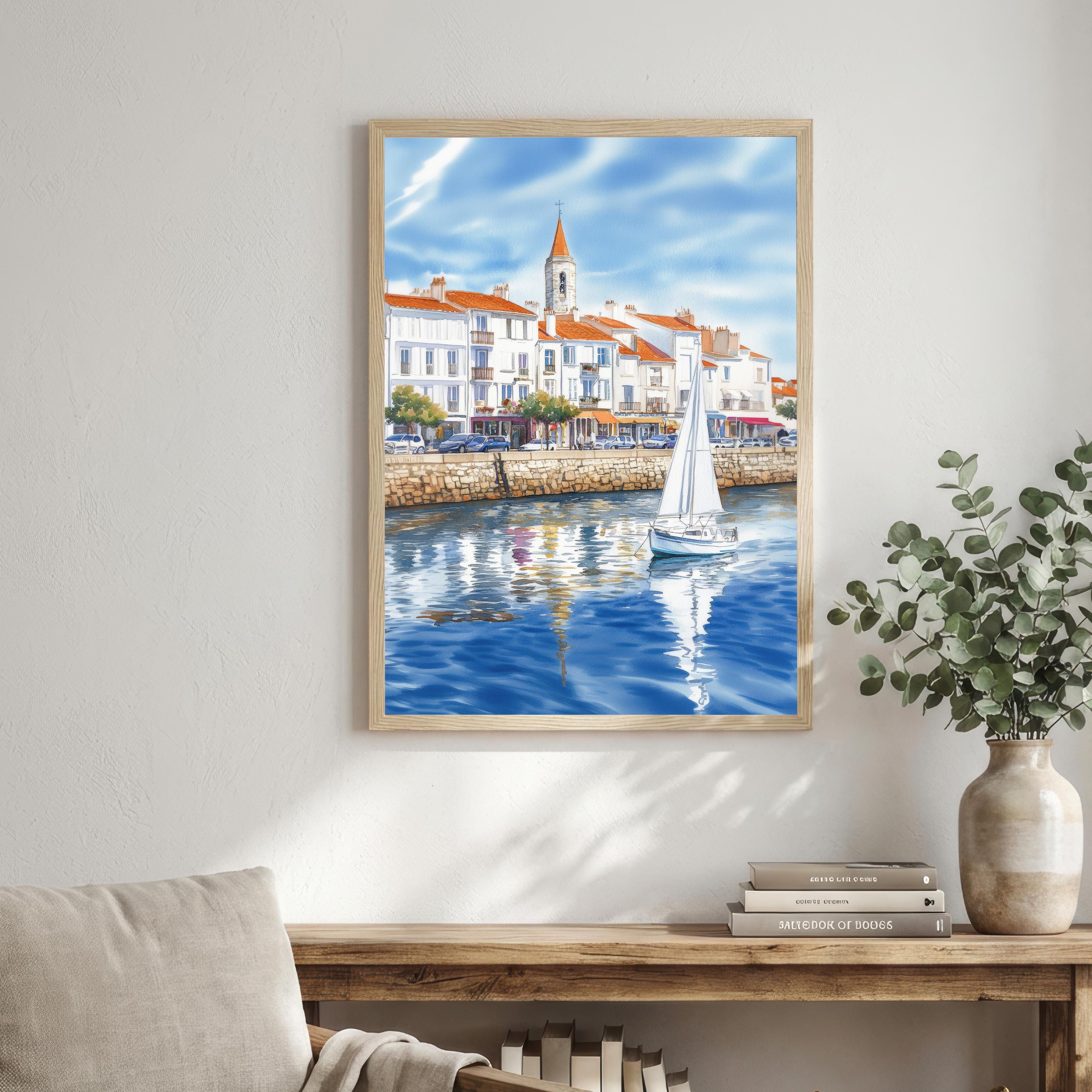 Vendee France Watercolor Art Print French Atlantic Coast Wall Decor Coastal Landscape Travel Poster European Gift Home Décor