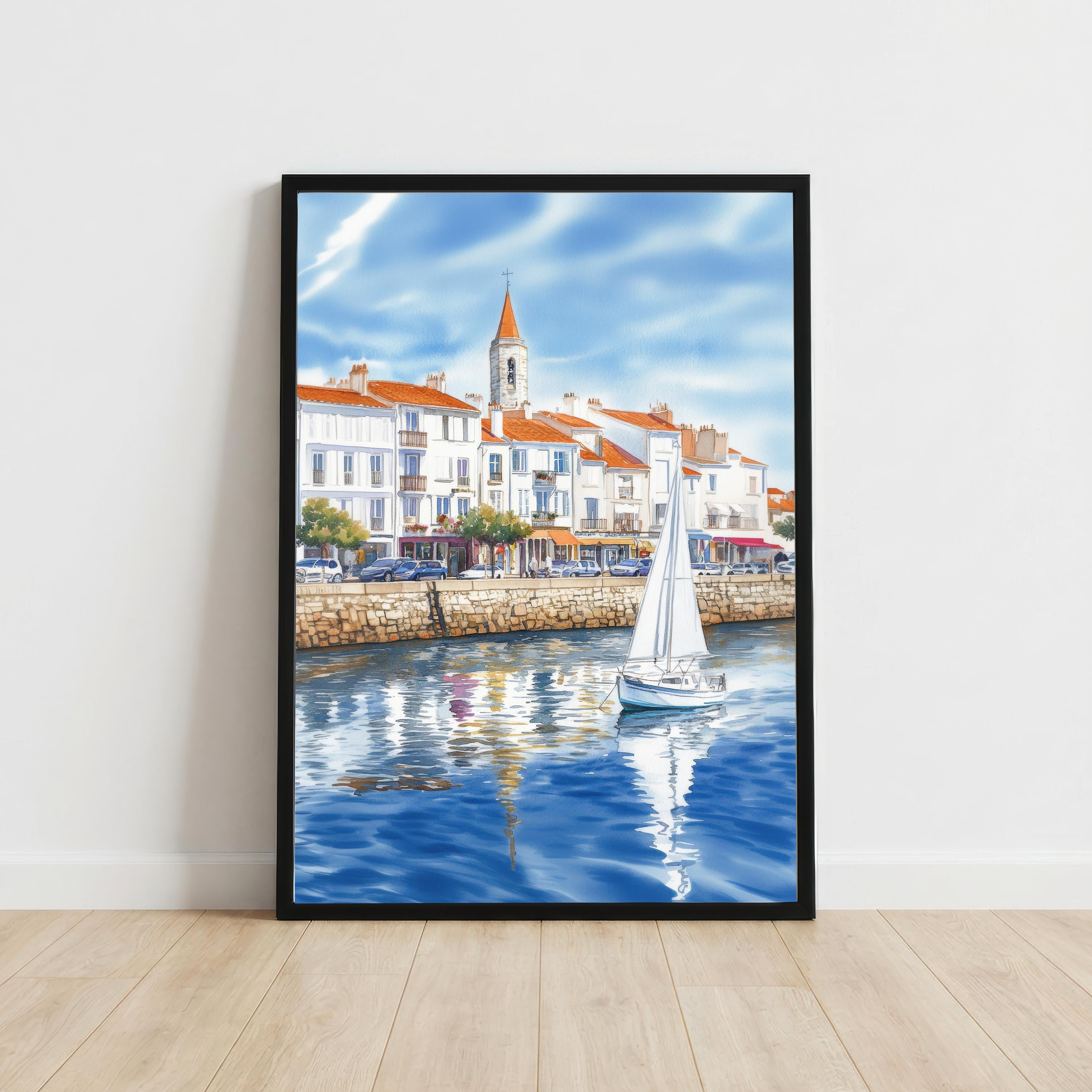 Vendee France Watercolor Art Print French Atlantic Coast Wall Decor Coastal Landscape Travel Poster European Gift Home Décor