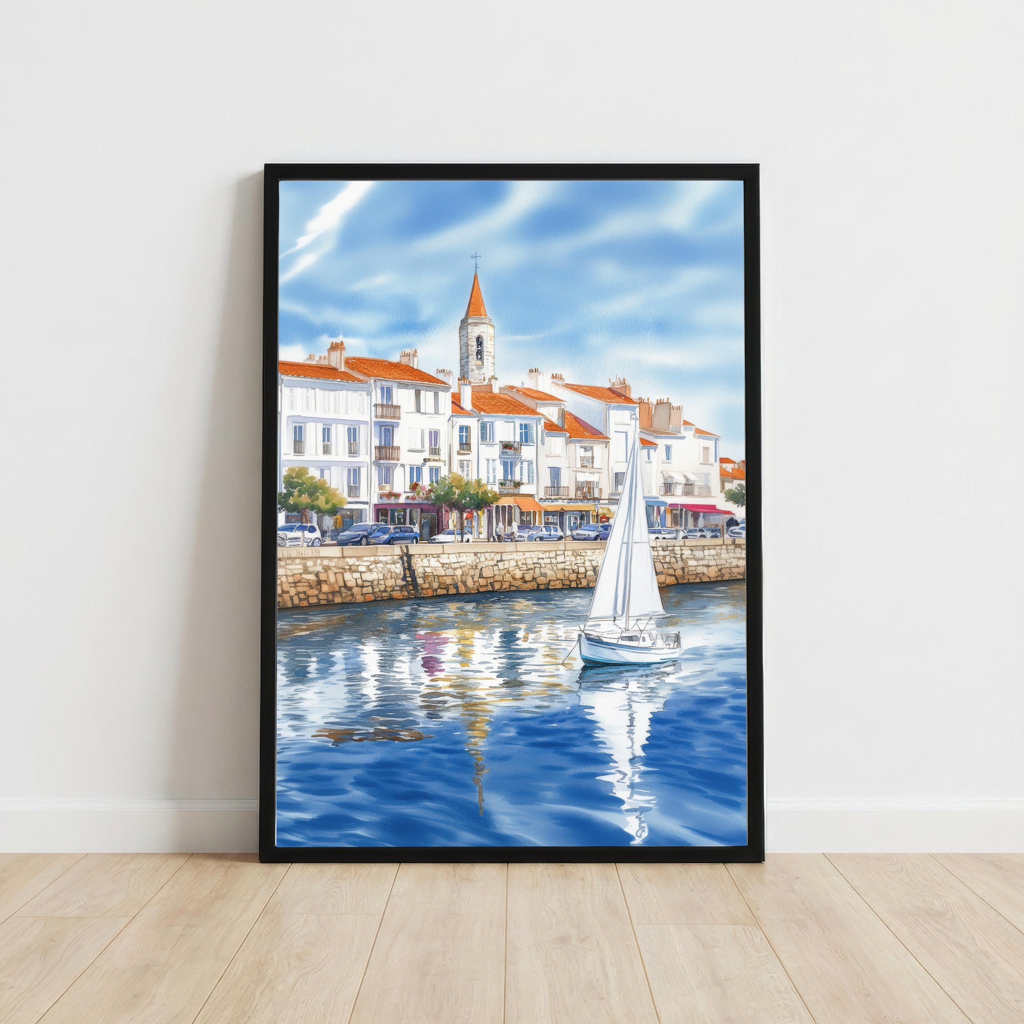 Vendee France Watercolor Art Print French Atlantic Coast Wall Decor Coastal Landscape Travel Poster European Gift Home Décor