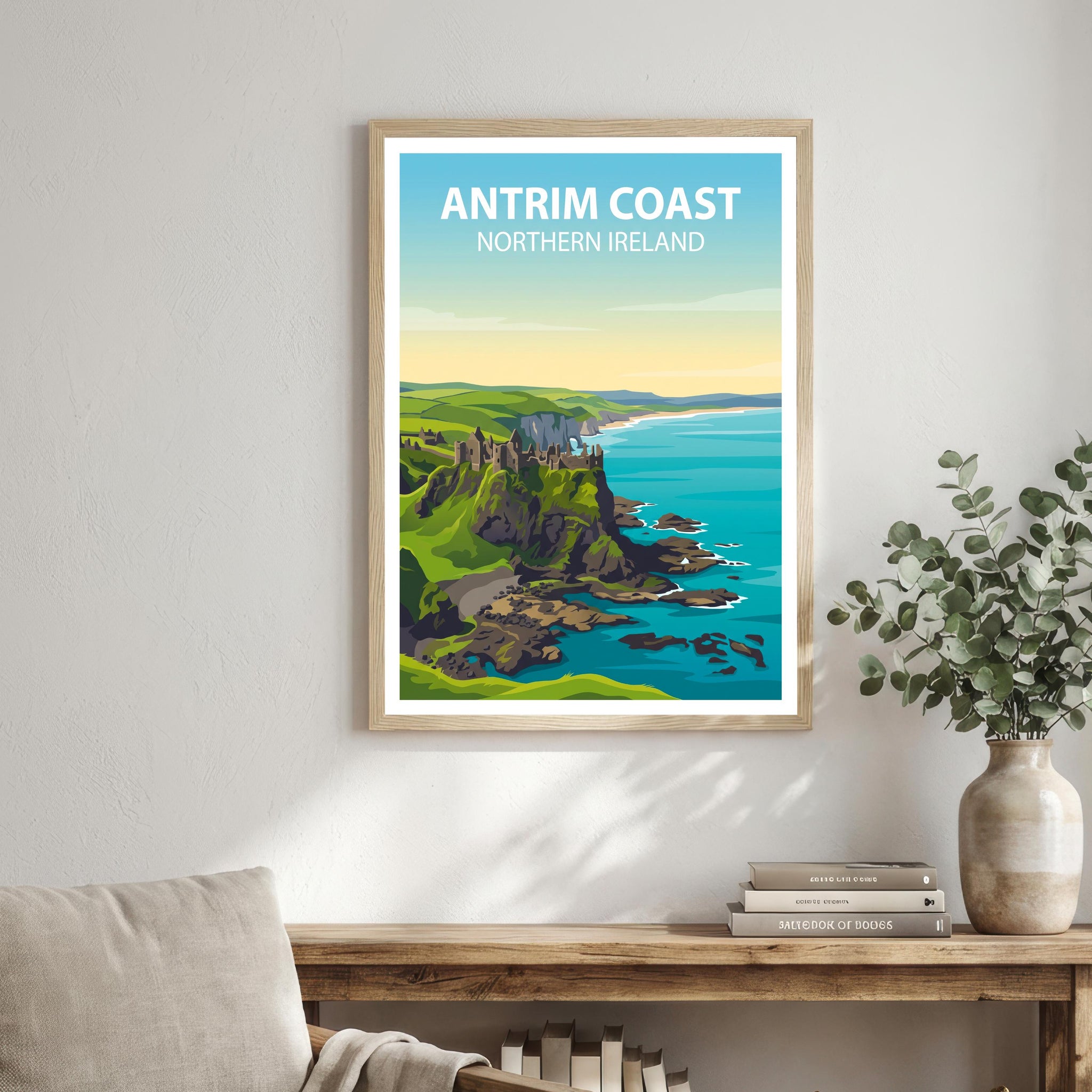 Antrim Coast Northern Ireland Art Print Coastal Landscape Wall Decor Irish Travel Poster UK Gift Home Décor