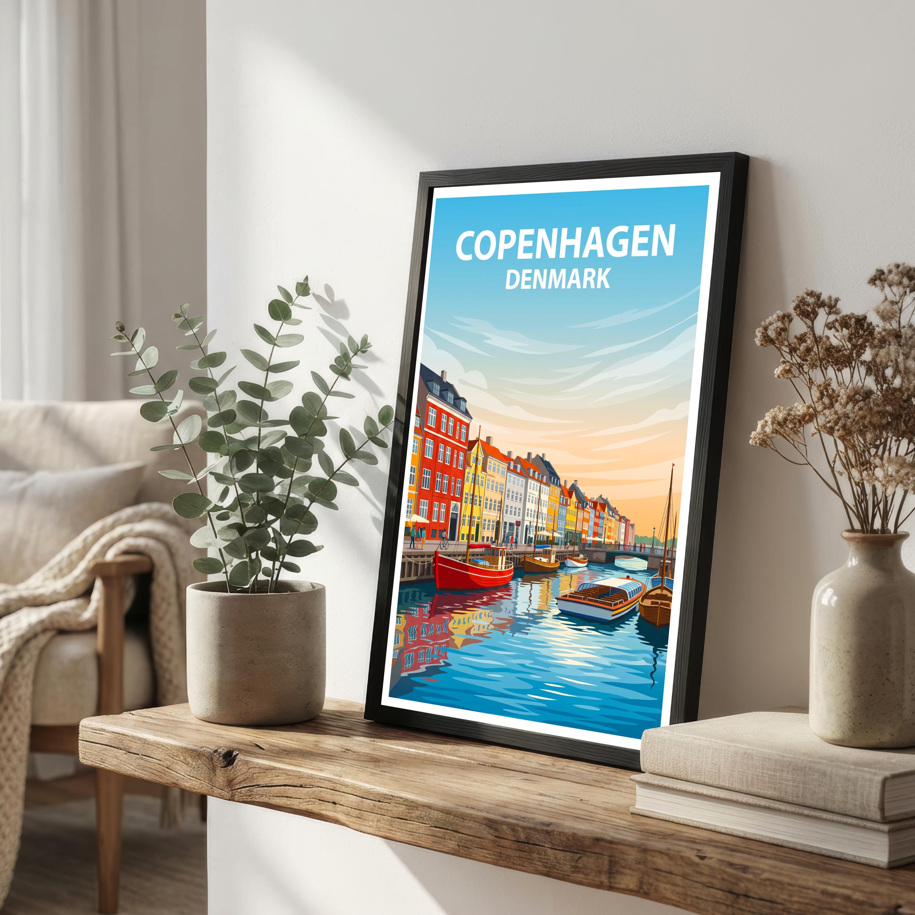 Copenhagen Denmark Art Print Scandinavian City Wall Decor Nordic Travel Poster European Gift Home Décor