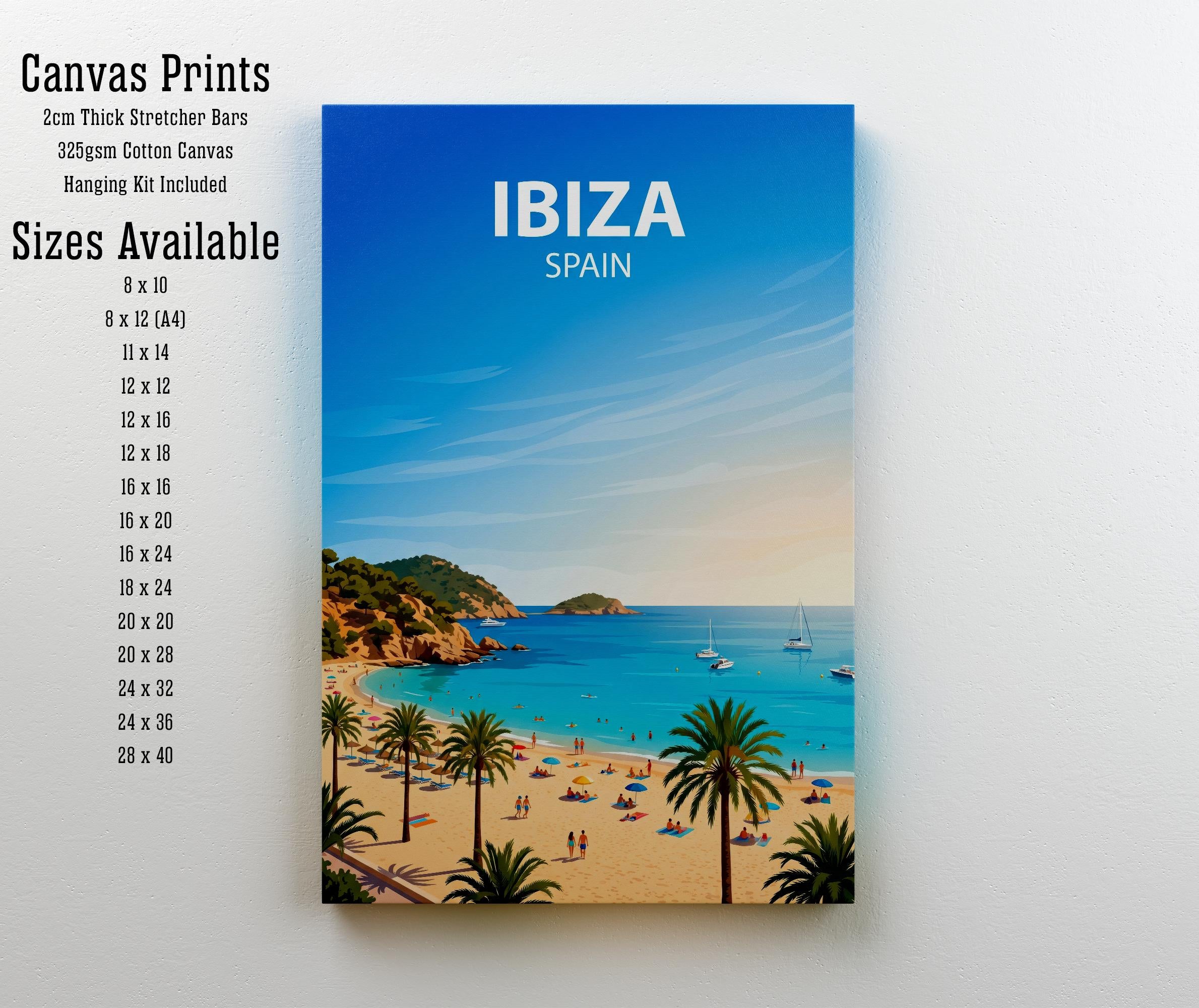 Ibiza Spain Travel Print Mediterranean Island Wall Decor Beach Landscape Travel Poster European Gift Home Décor
