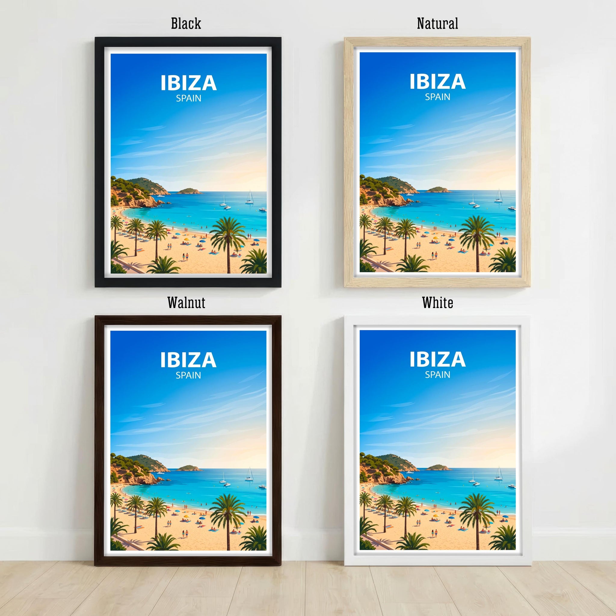 Ibiza Spain Travel Print Mediterranean Island Wall Decor Beach Landscape Travel Poster European Gift Home Décor