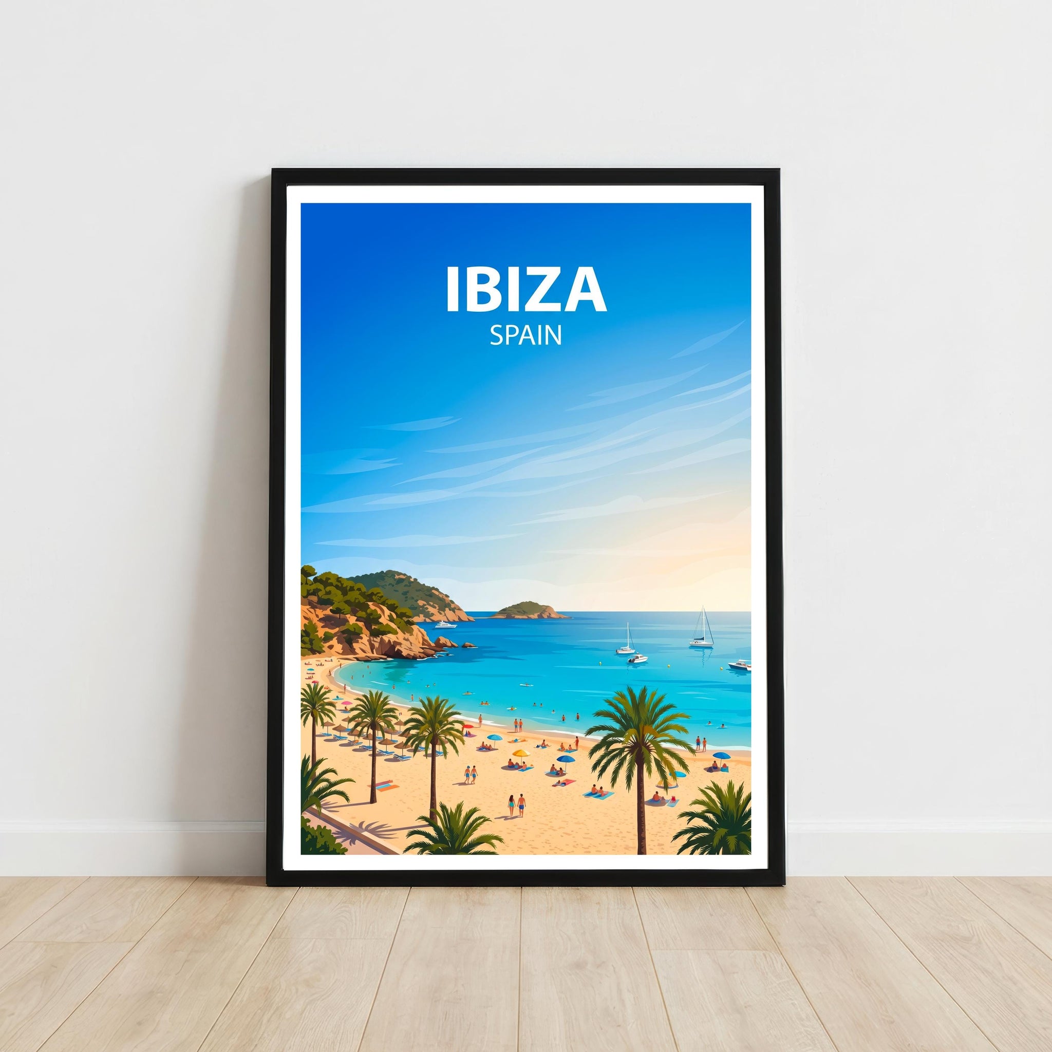 Ibiza Spain Travel Print Mediterranean Island Wall Decor Beach Landscape Travel Poster European Gift Home Décor