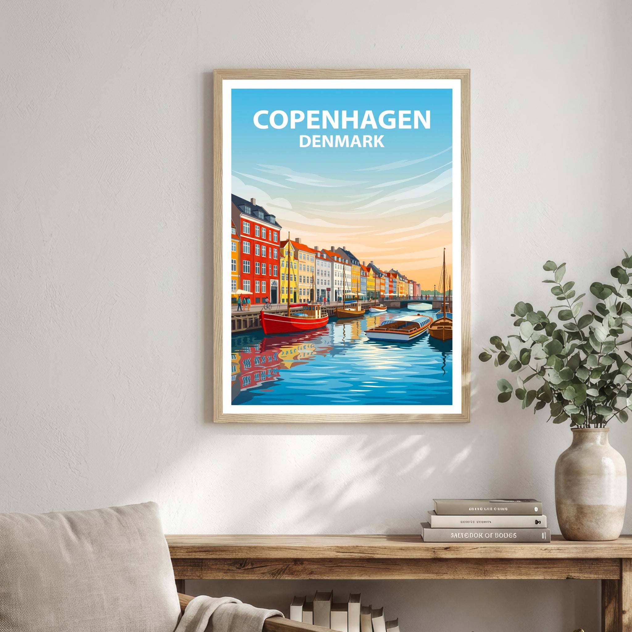 Copenhagen Denmark Travel Print Scandinavian City Wall Decor Nordic Travel Poster European Gift Home Décor