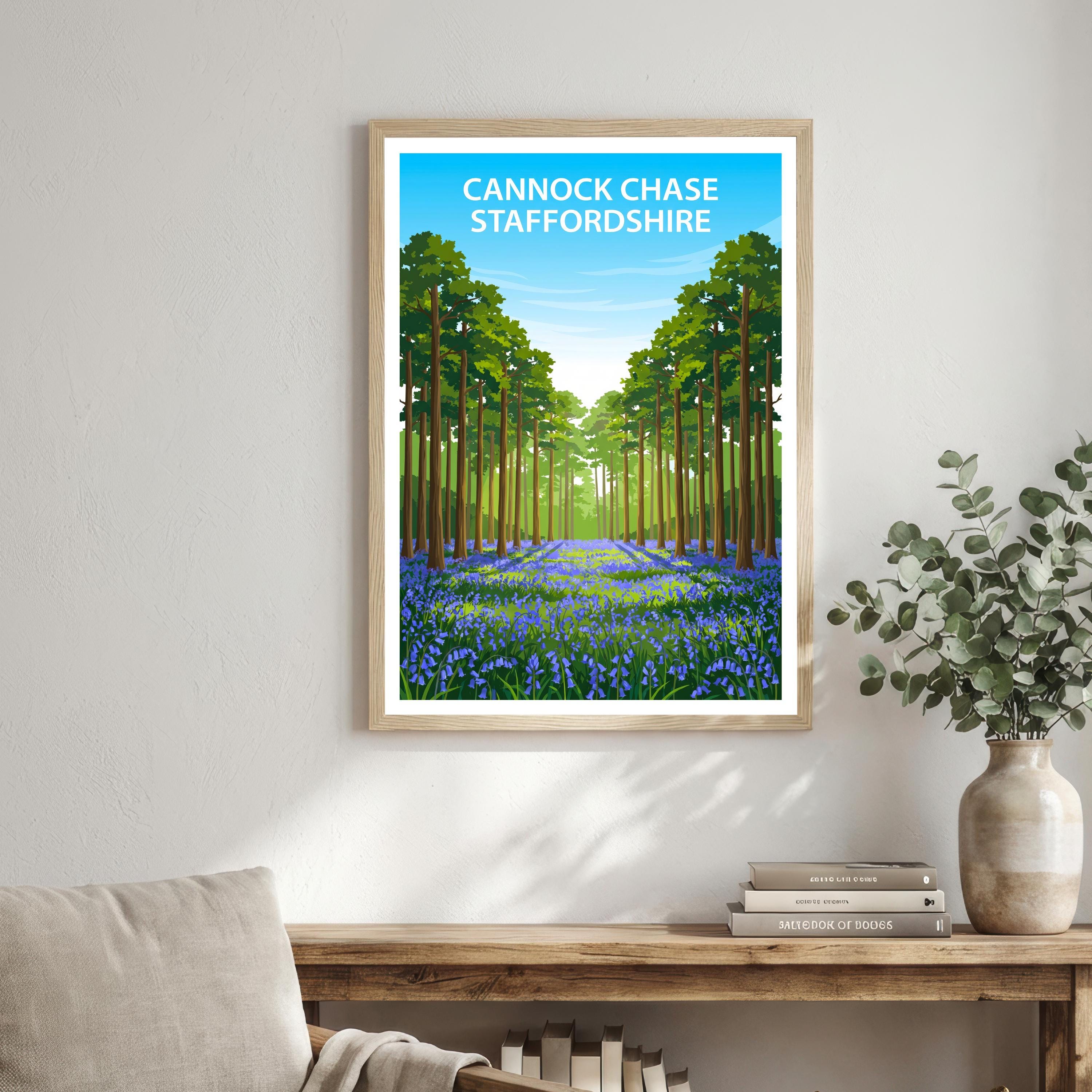 Cannock Chase Staffordshire Travel Print Forest Landscape Wall Decor English Countryside Travel Poster UK Gift Home Décor